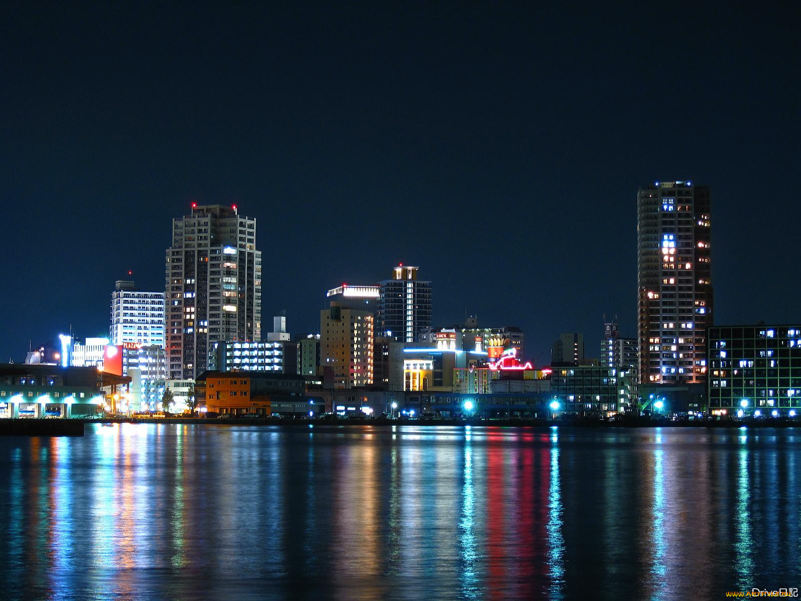 города, огни, ночного