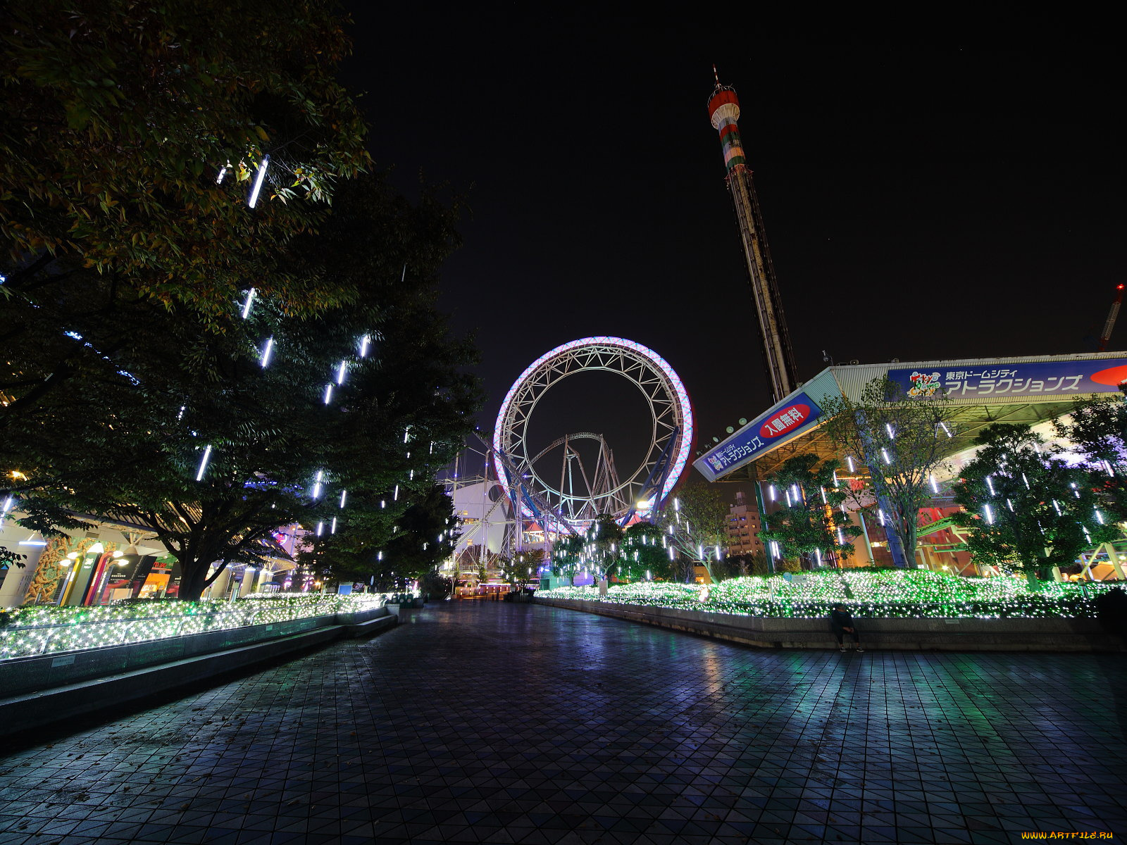 города, огни, ночного