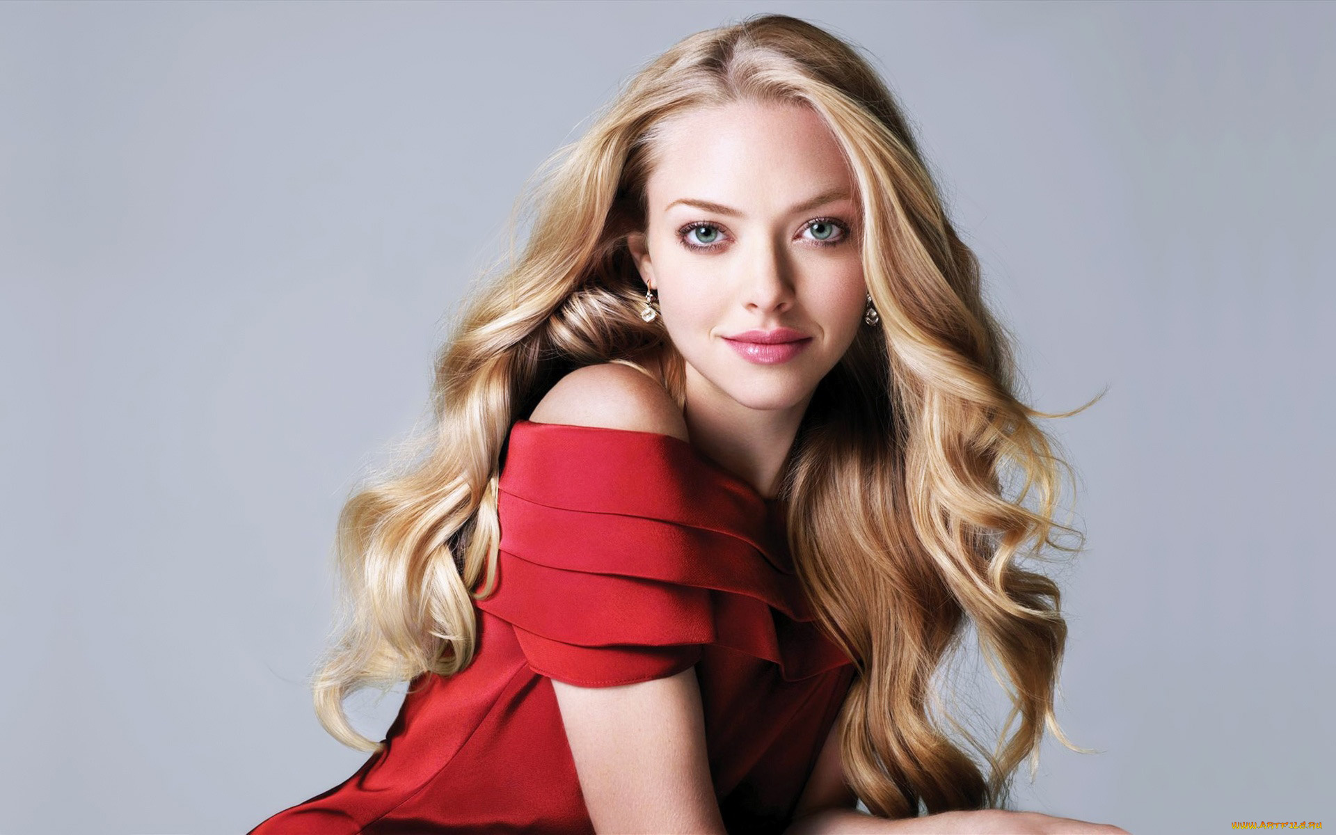Amanda, Seyfried, девушки, красное, платье