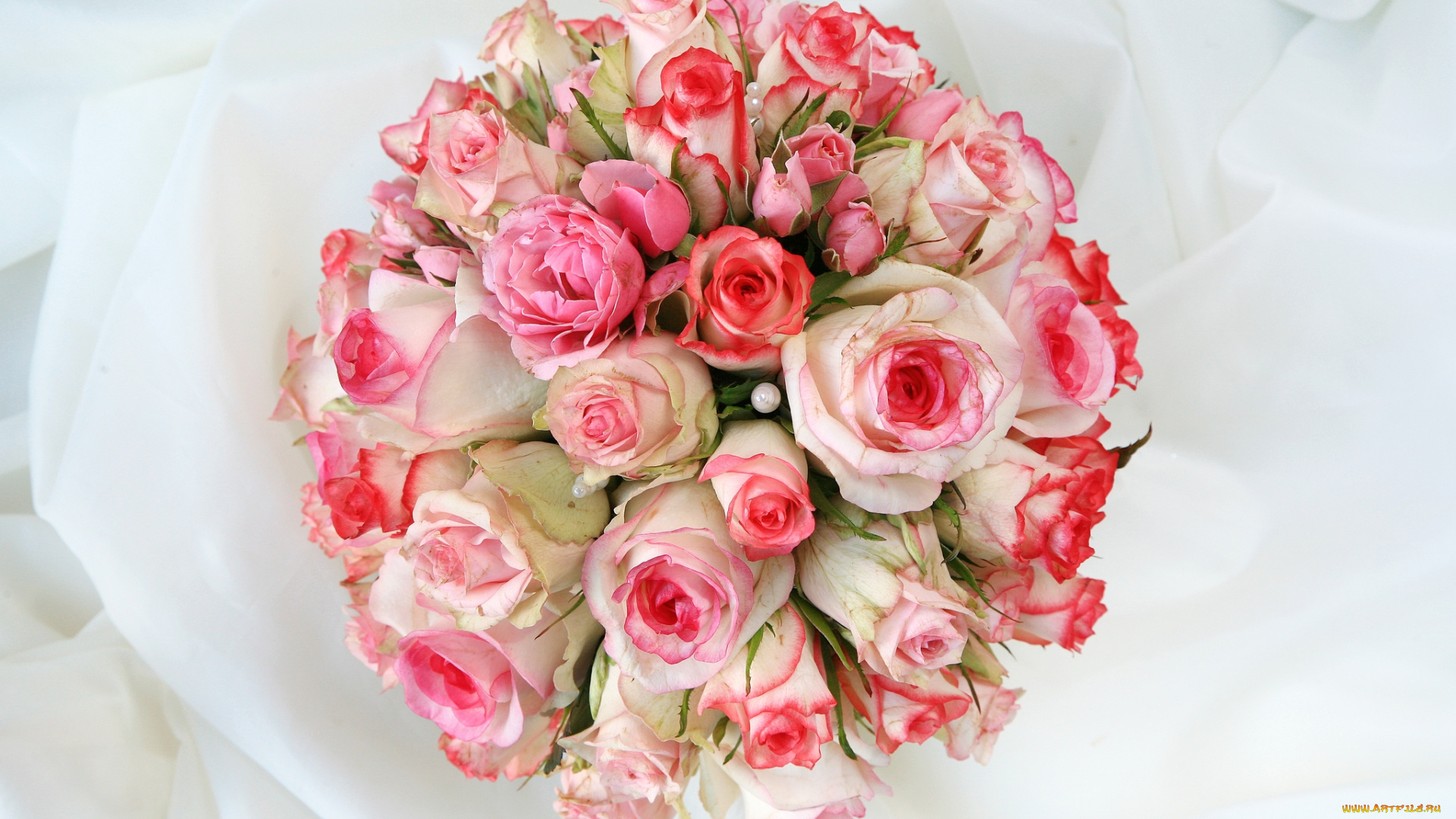 цветы, розы, букет, круглый