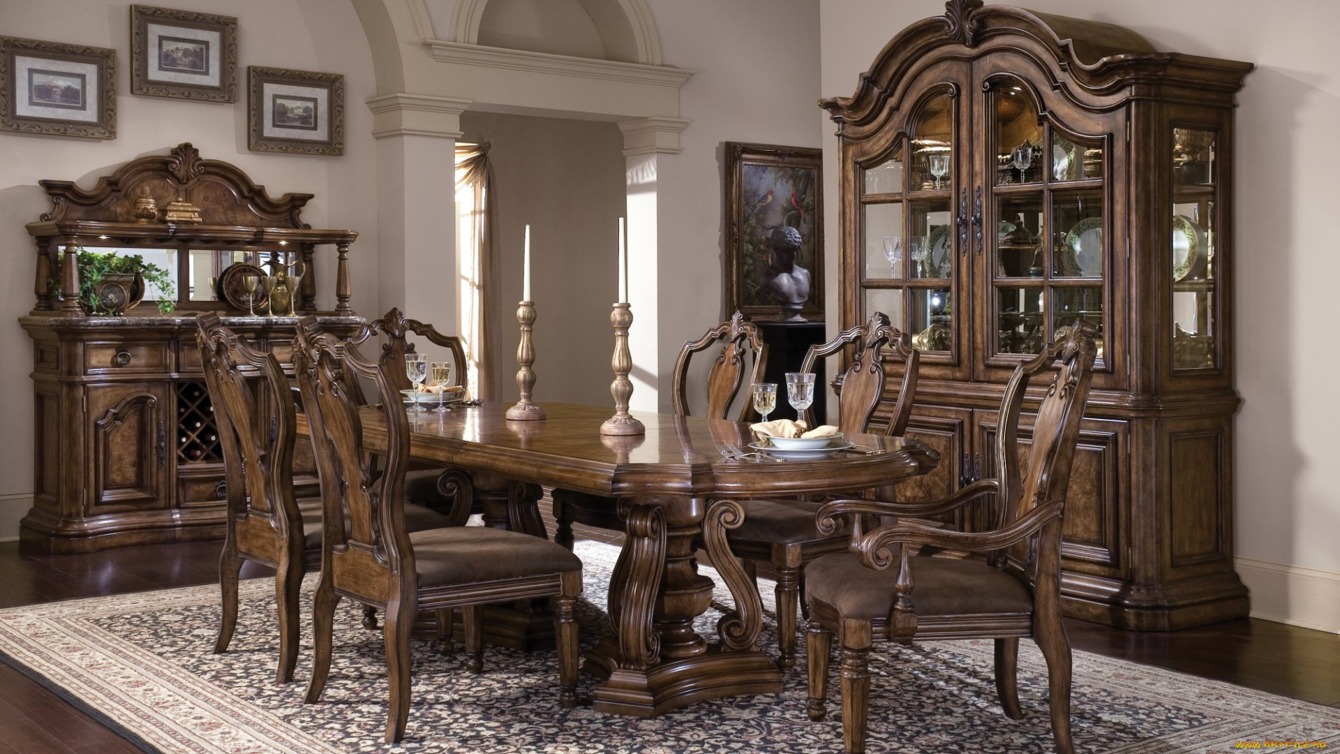 интерьер, столовая, стулья, стол