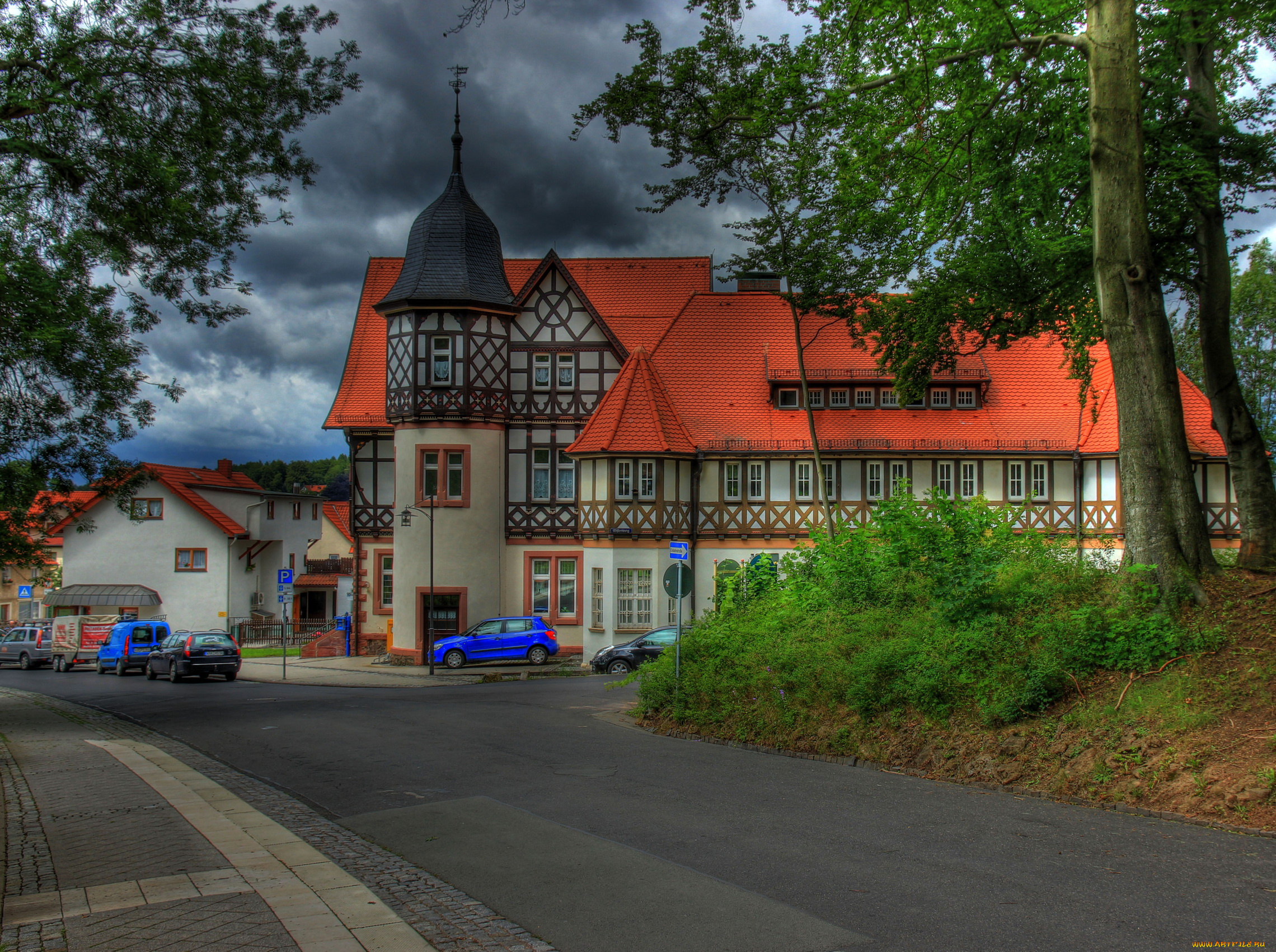 германия, тюринген, бад, либенштайн, города, улицы, площади, набережные, дома, улица