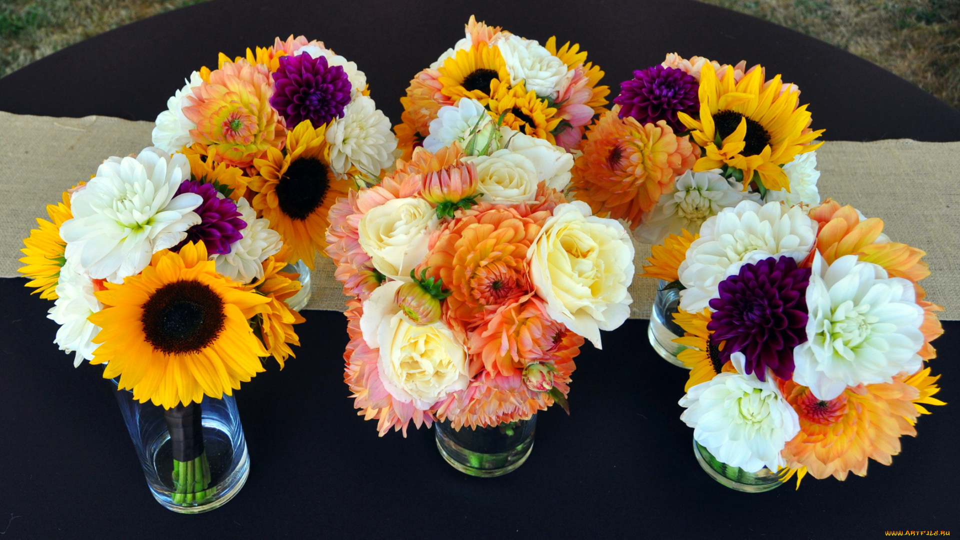 цветы, букеты, композиции, розы, георгины