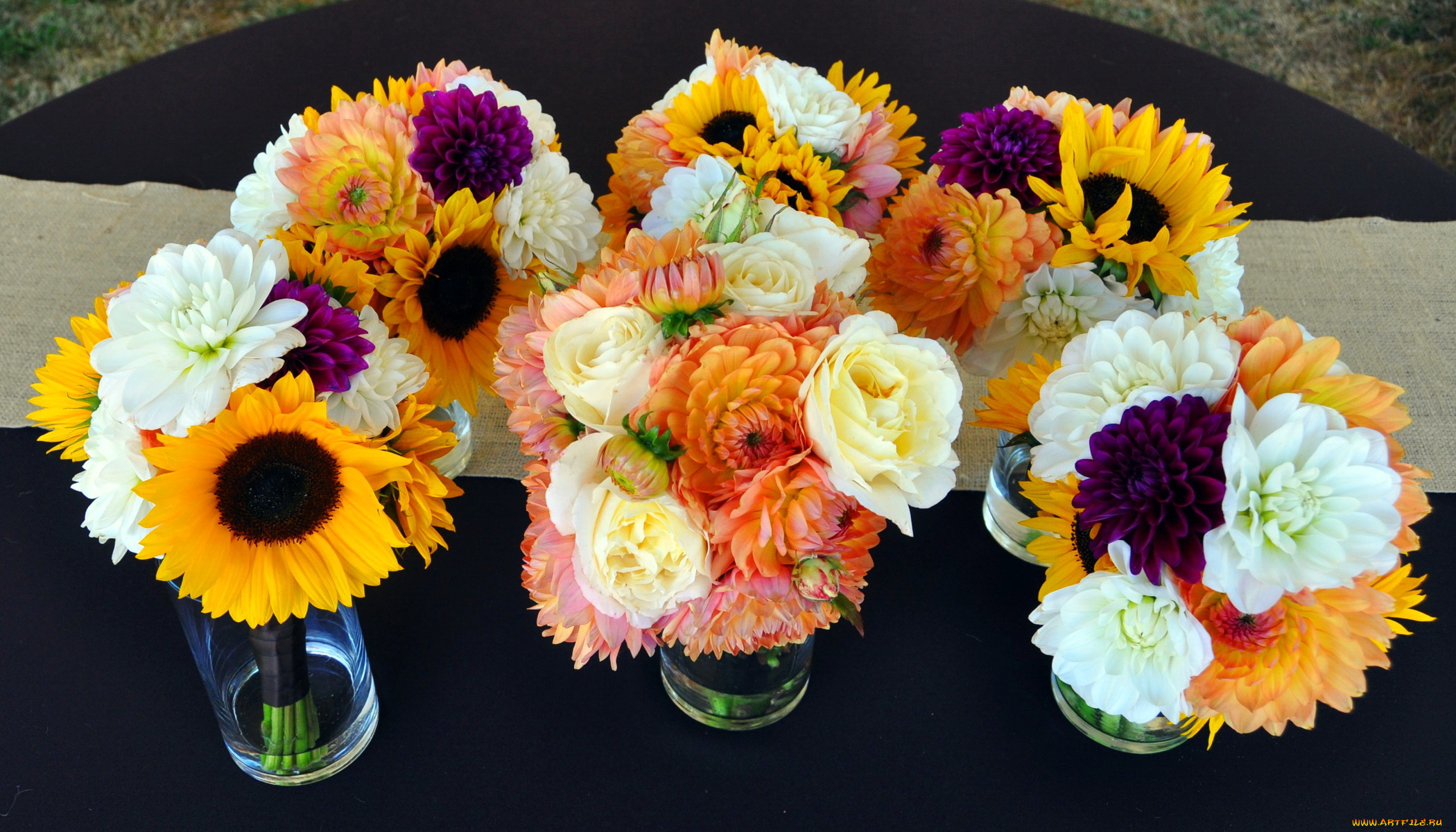 цветы, букеты, композиции, розы, георгины