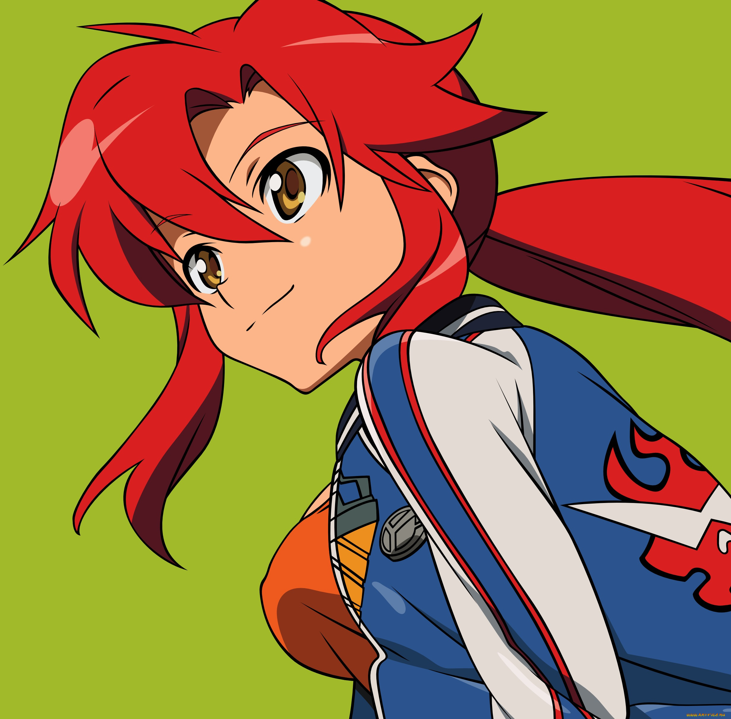 аниме, tengen, toppa, gurren, lagann, взгляд, девушка, yoko, littner