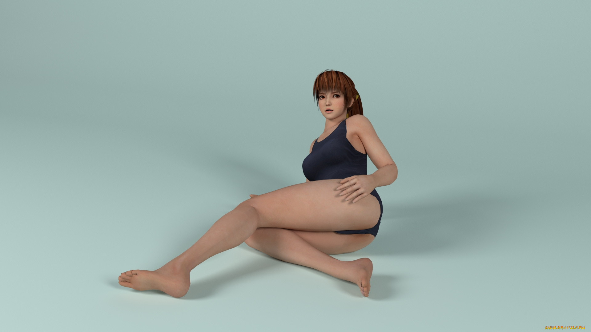 3д, графика, аниме, , anime, девушка, взгляд, фон