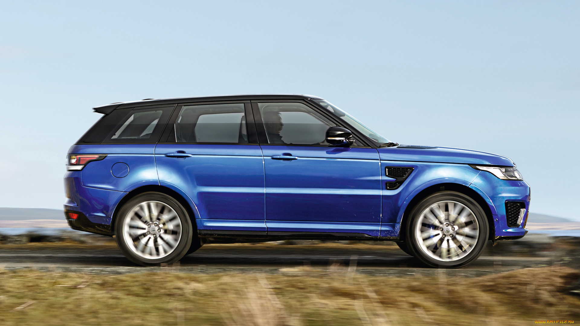 автомобили, range, rover, синий, sport, range, rover, 2014г, svr