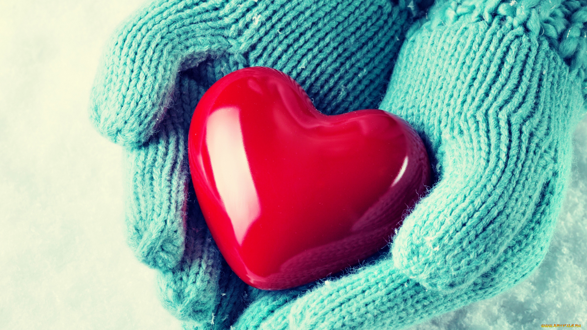 праздничные, день, святого, валентина, , сердечки, , любовь, сердце, снег, руки, варежки, зима, любовь