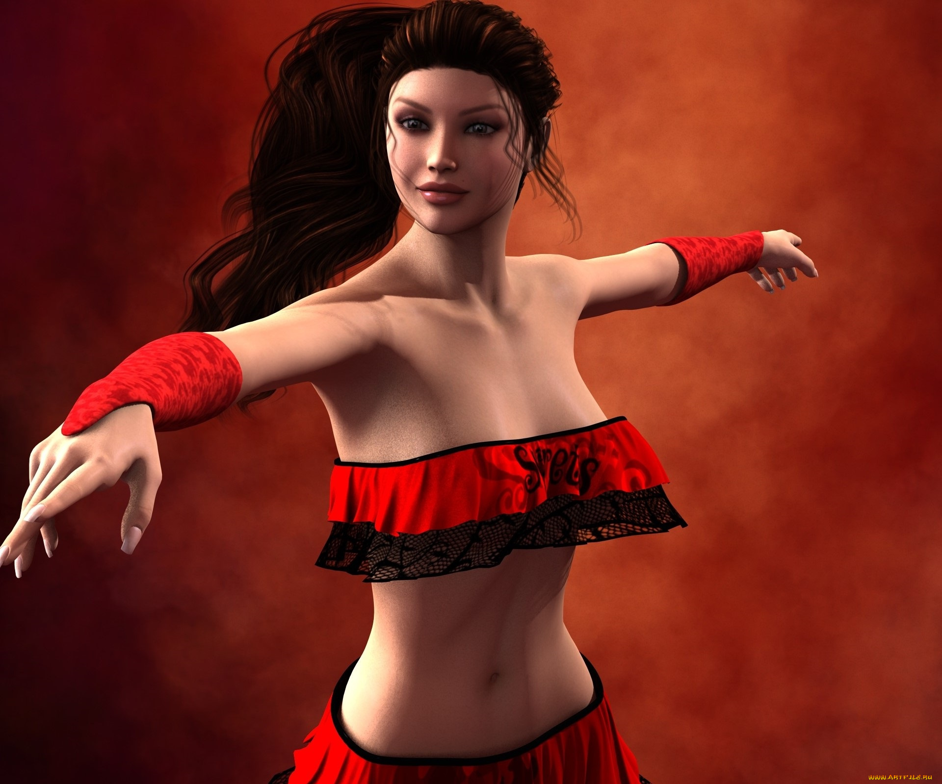 3д, графика, люди, , people, девушка, взгляд, фон, улыбка