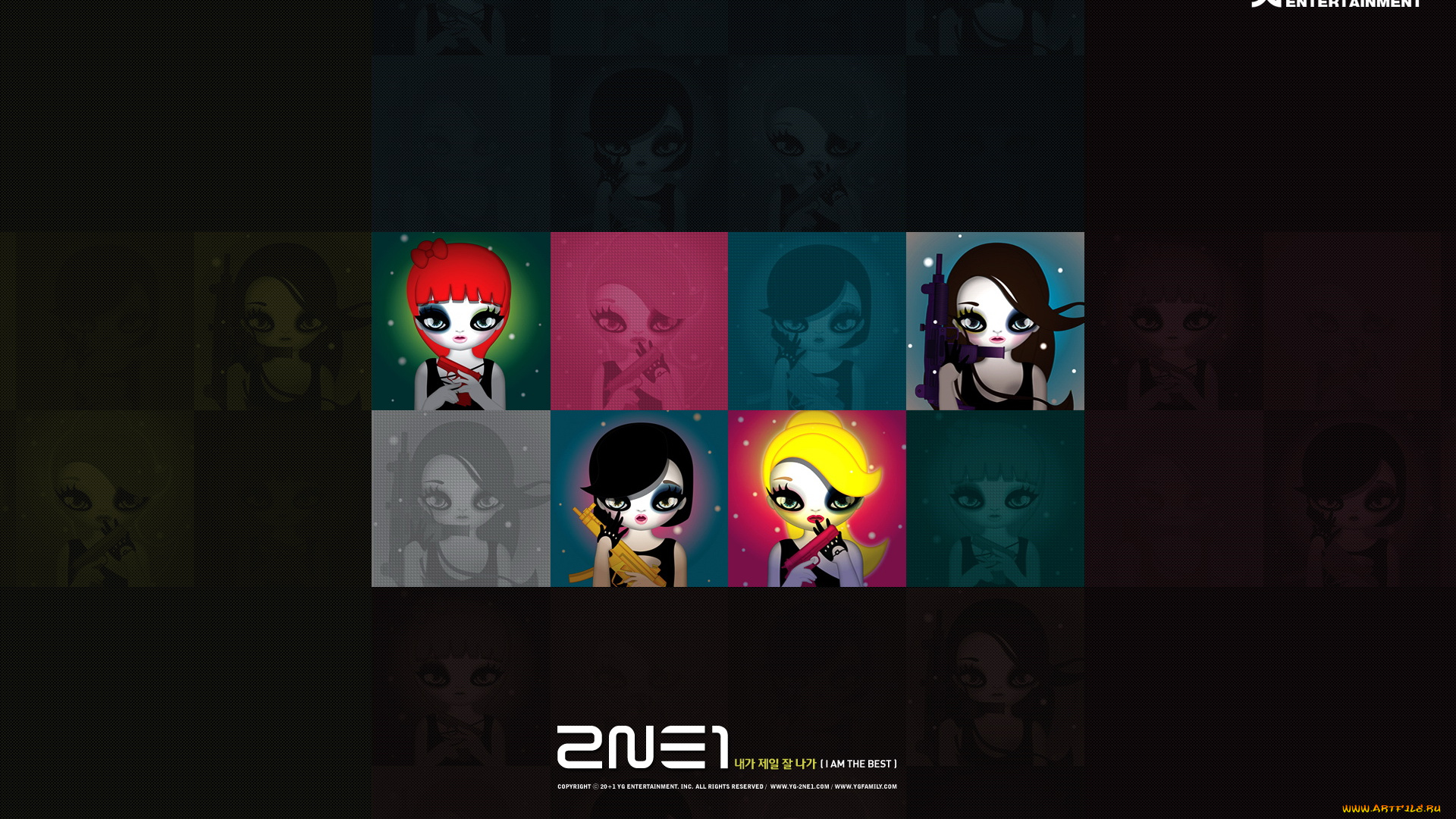 музыка, 2ne1, шарж