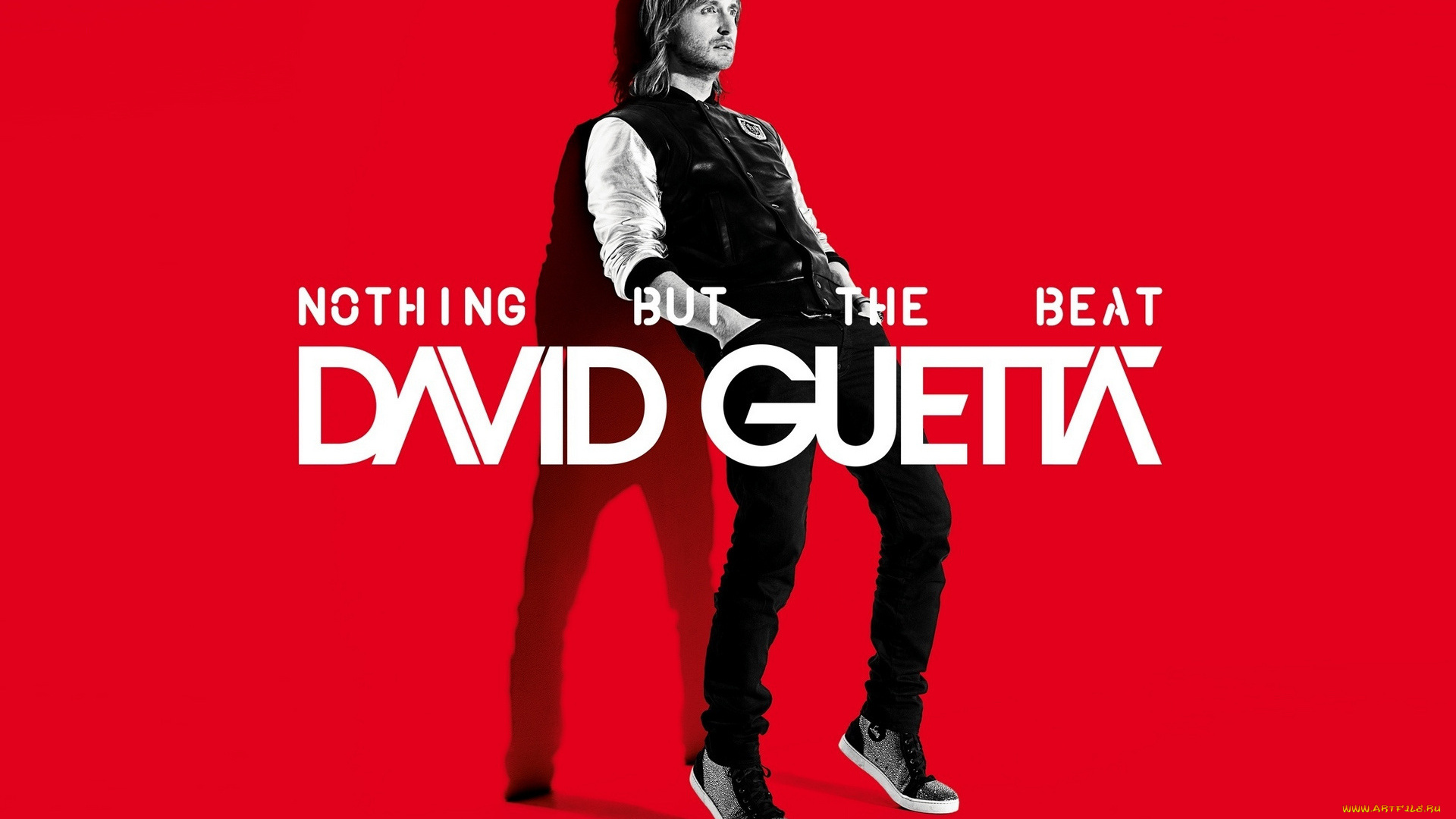 музыка, david, guetta, тень, музыкант, красный, фон, кеды