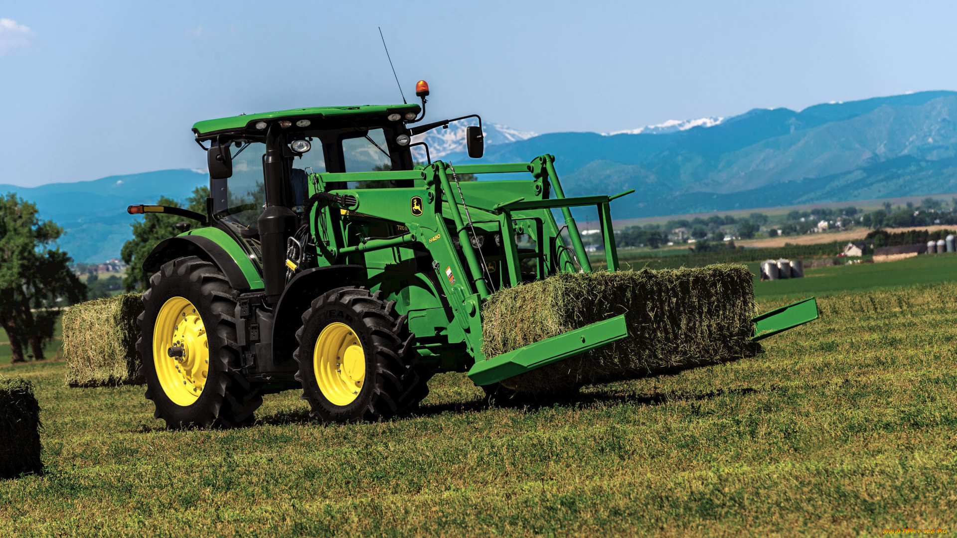 техника, фронтальные, погрузчики, john, deere