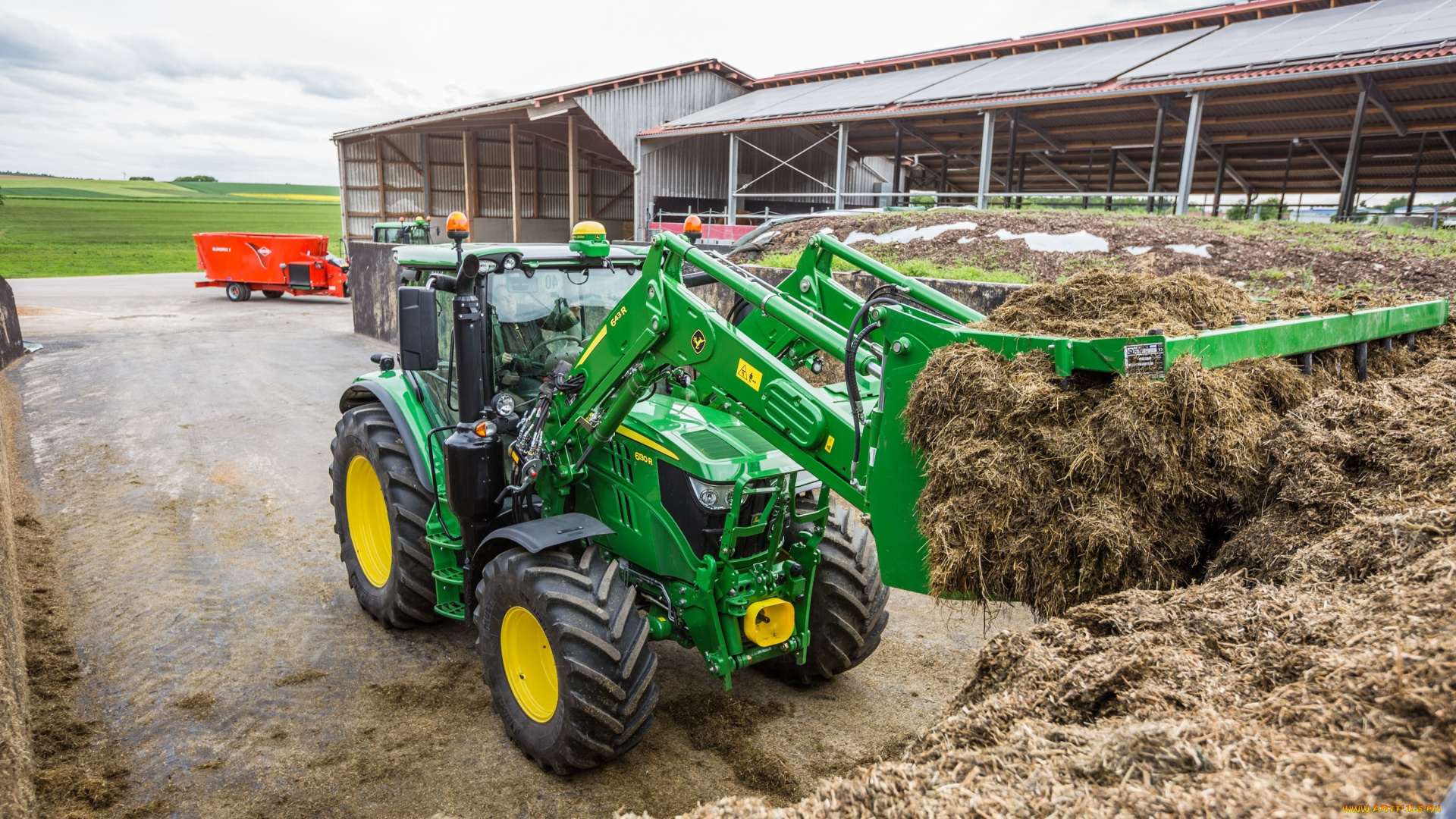 техника, фронтальные, погрузчики, john, deere