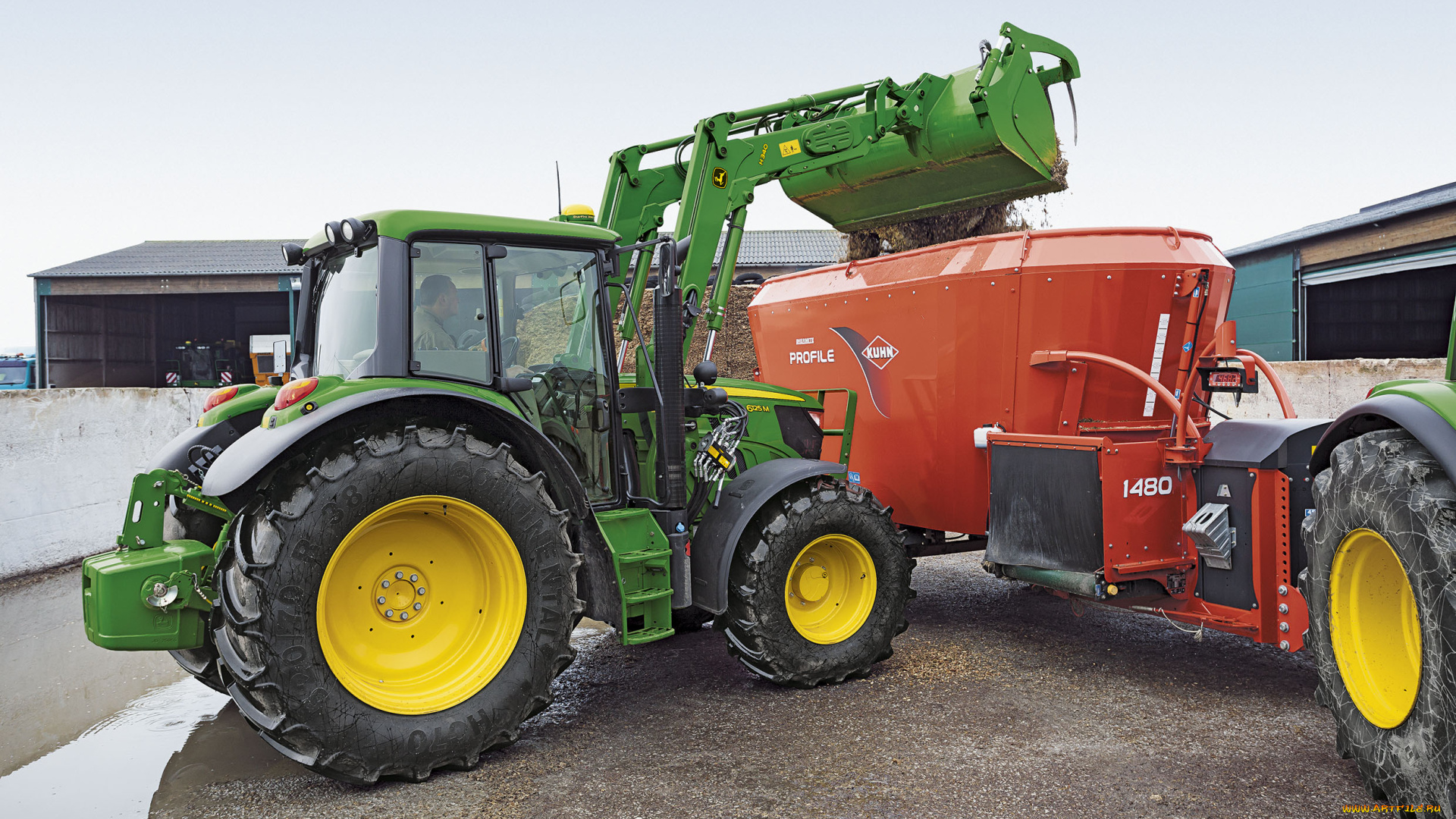 техника, фронтальные, погрузчики, john, deere