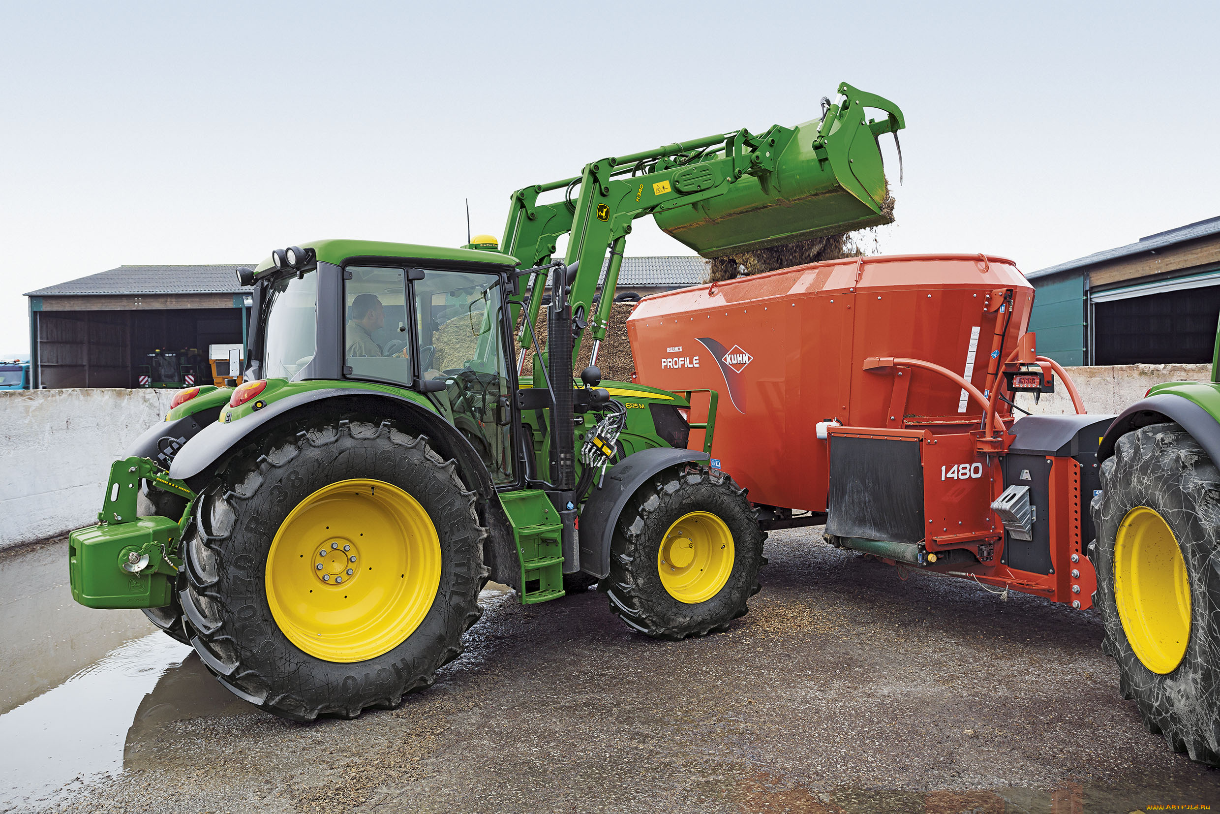 техника, фронтальные, погрузчики, john, deere