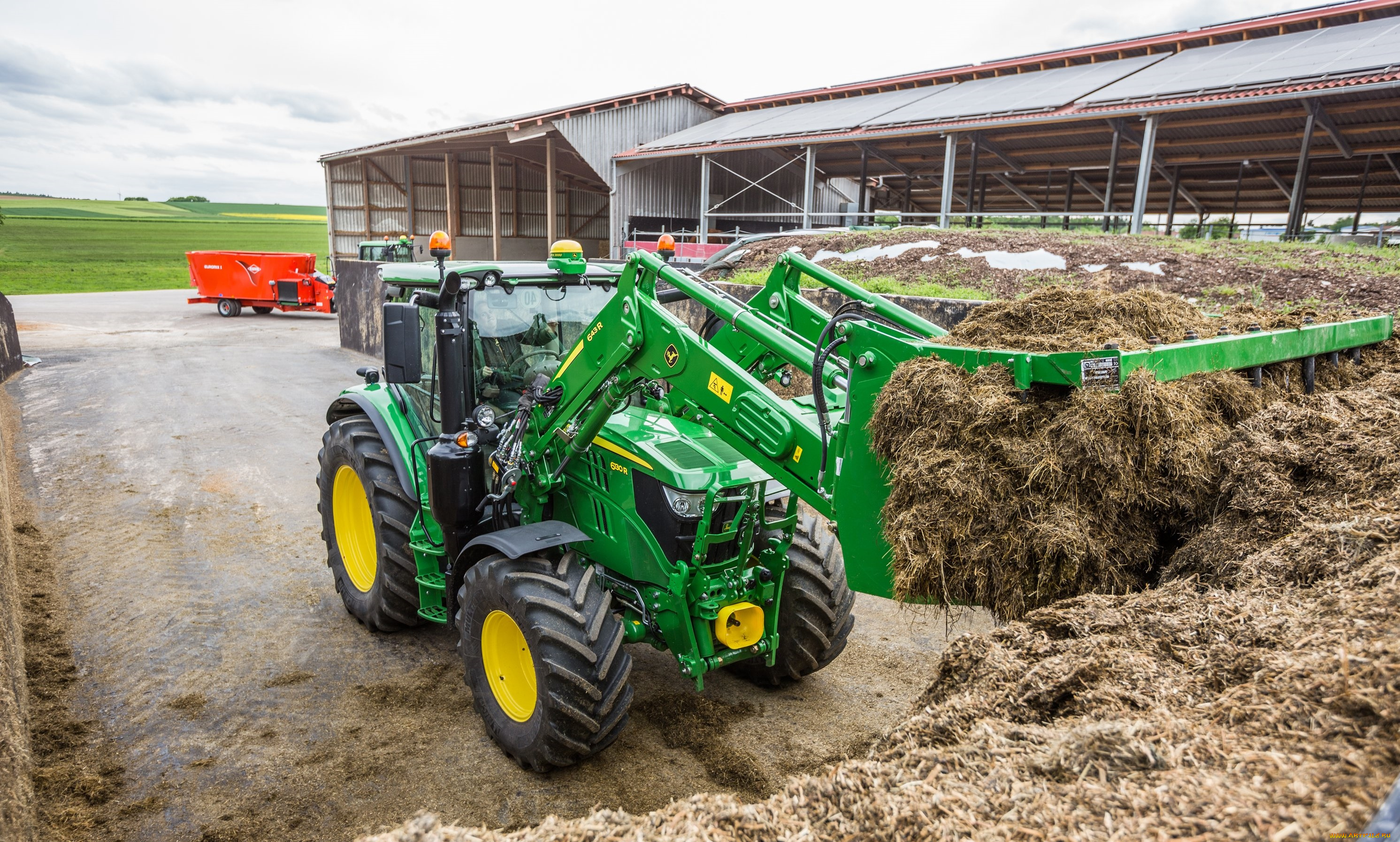 техника, фронтальные, погрузчики, john, deere