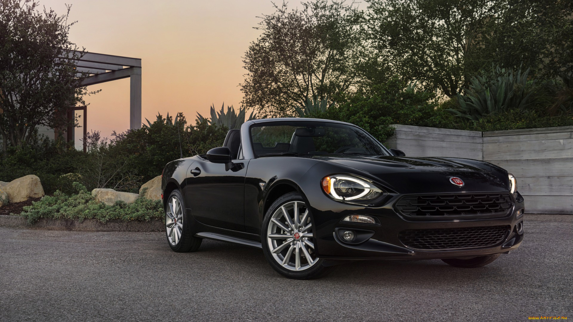 fiat, 124, spider, 2017, автомобили, fiat, spider, 124, чёрный, 2017