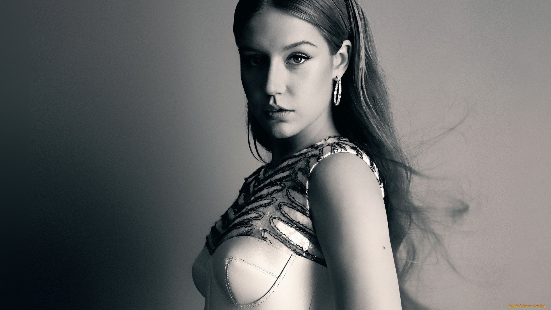 девушки, adele, exarchopoulos, черно-белая, топ