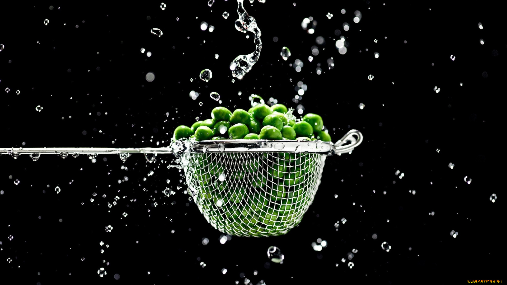 еда, бобовые, горошек, зеленый, капли