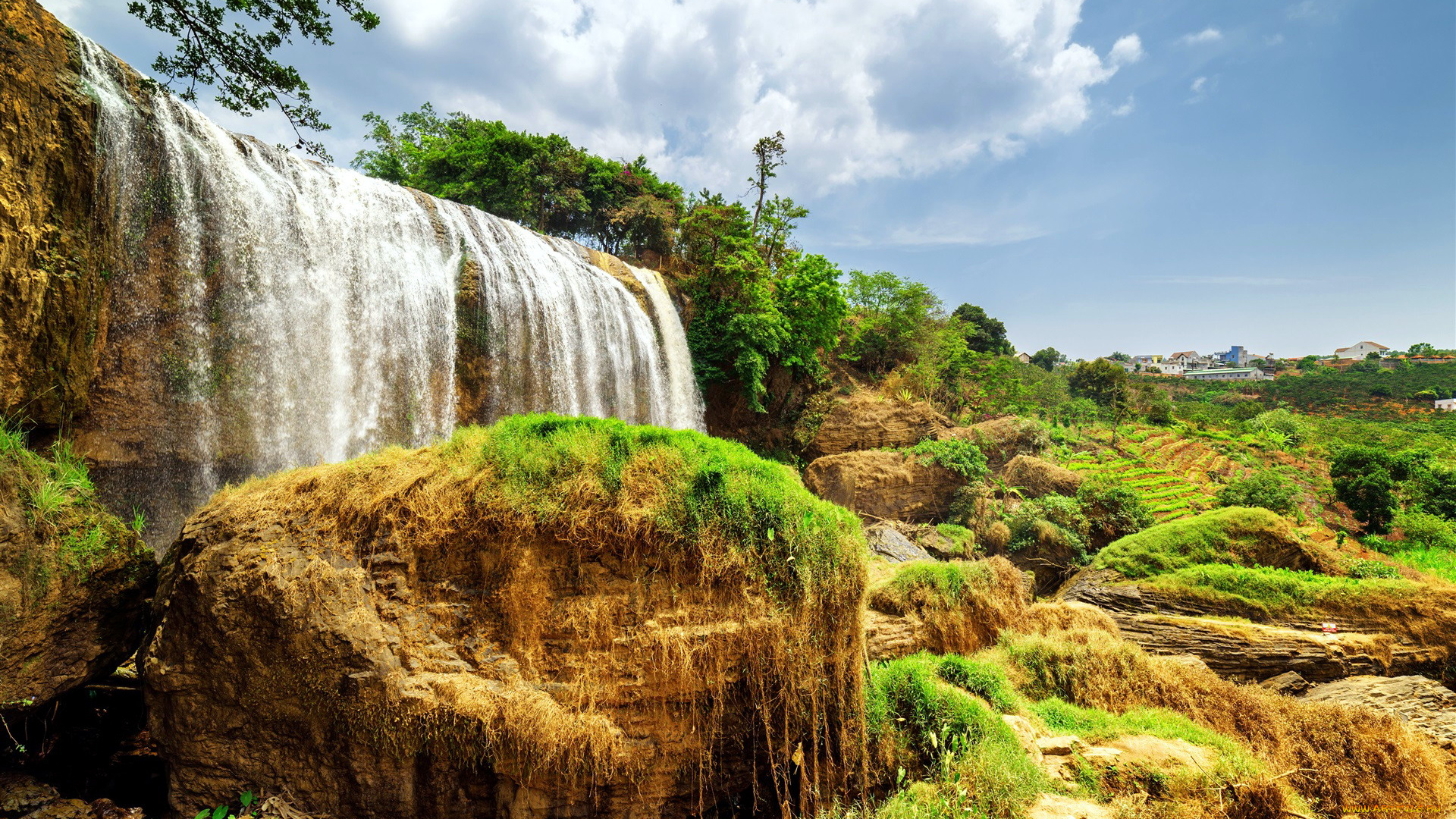 природа, водопады, поток, водопад, вода