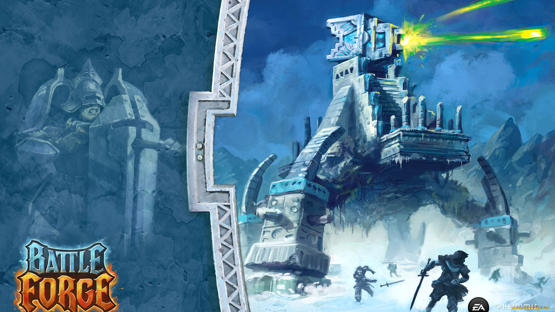 видео, игры, battleforge, щит, рыцарь, паника, солдаты, башня