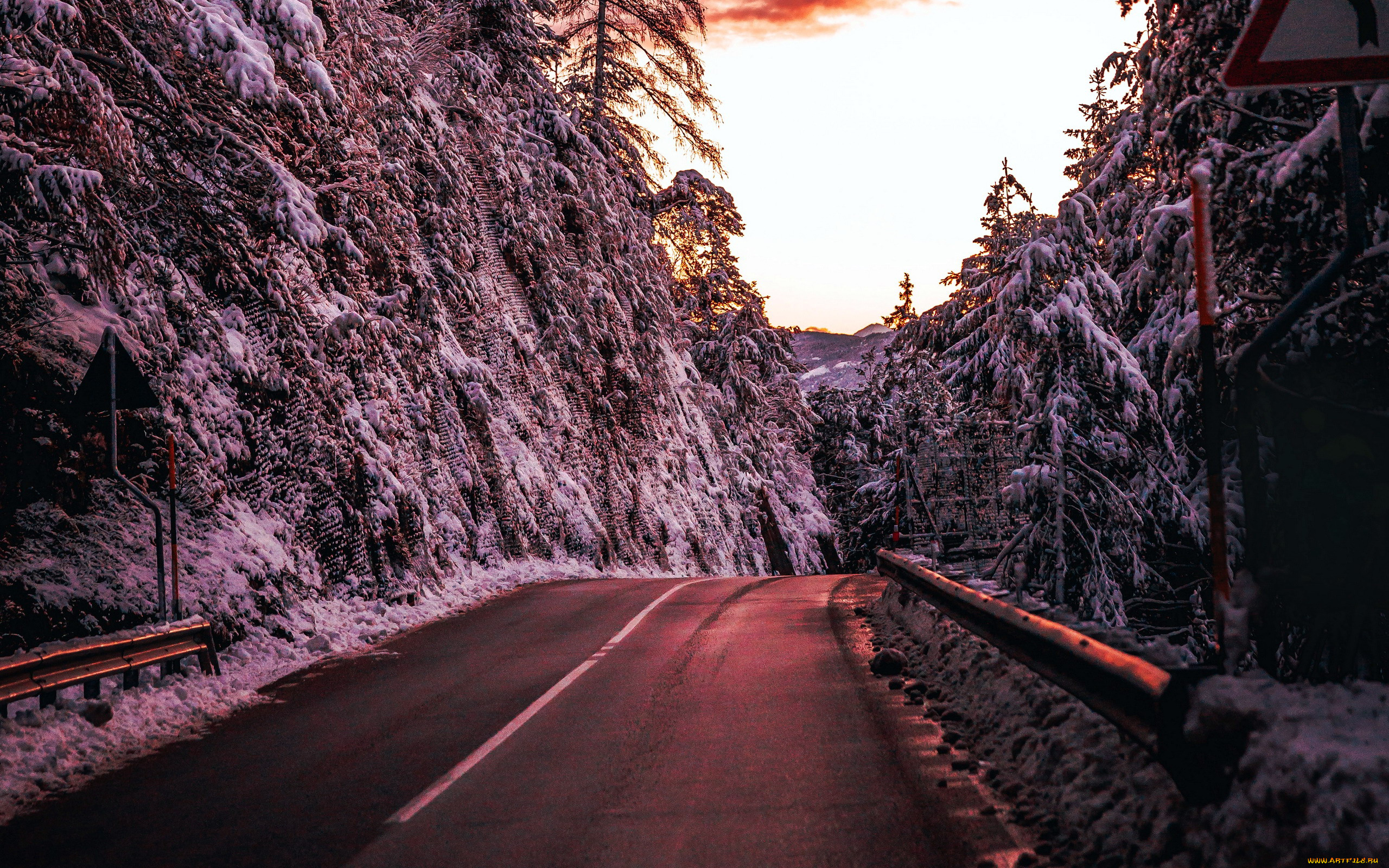 природа, дороги, разметка, шоссе, дорога