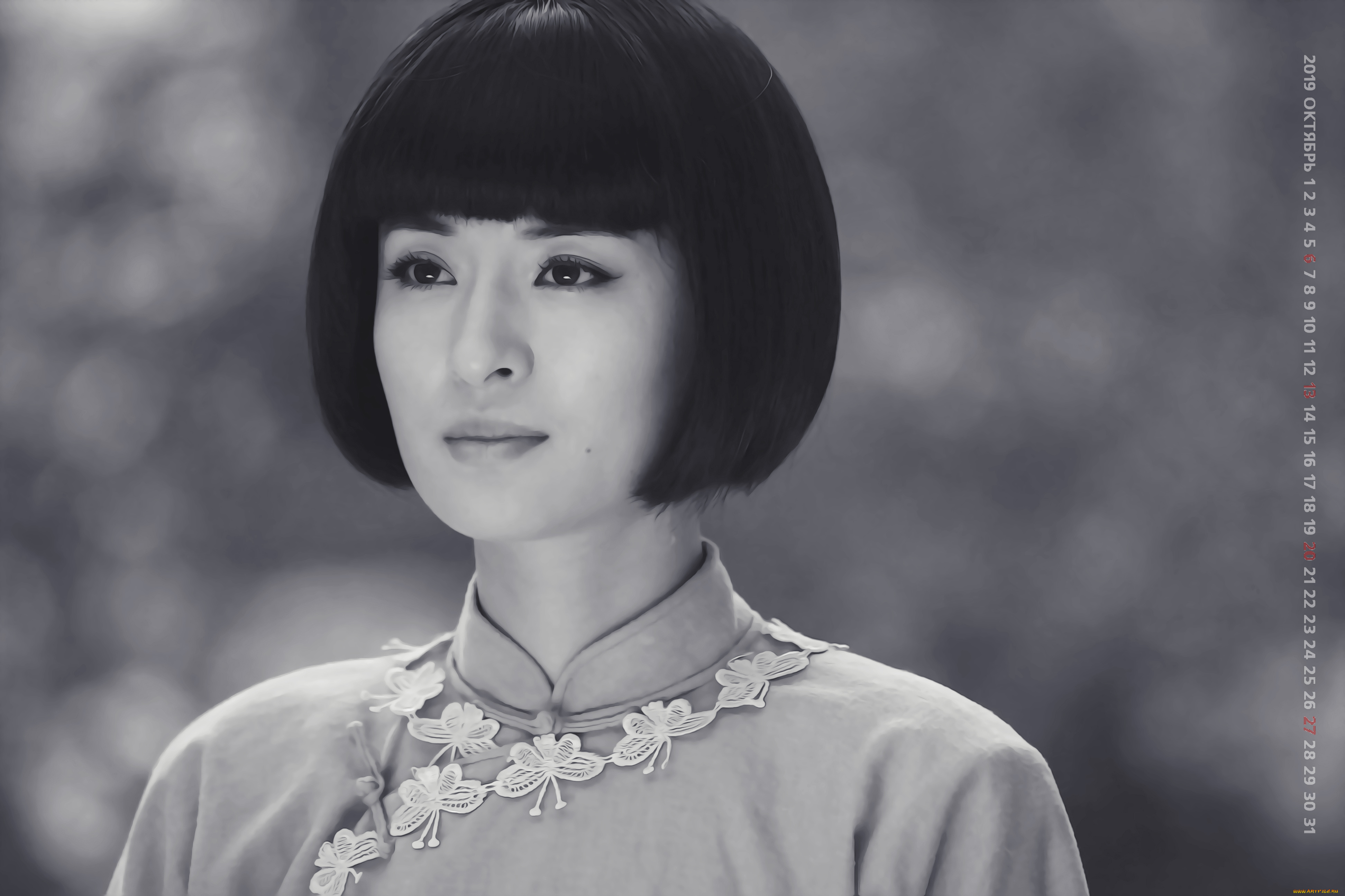 календари, компьютерный, дизайн, лицо, азиатка, девушка, женщина, calendar, 2019