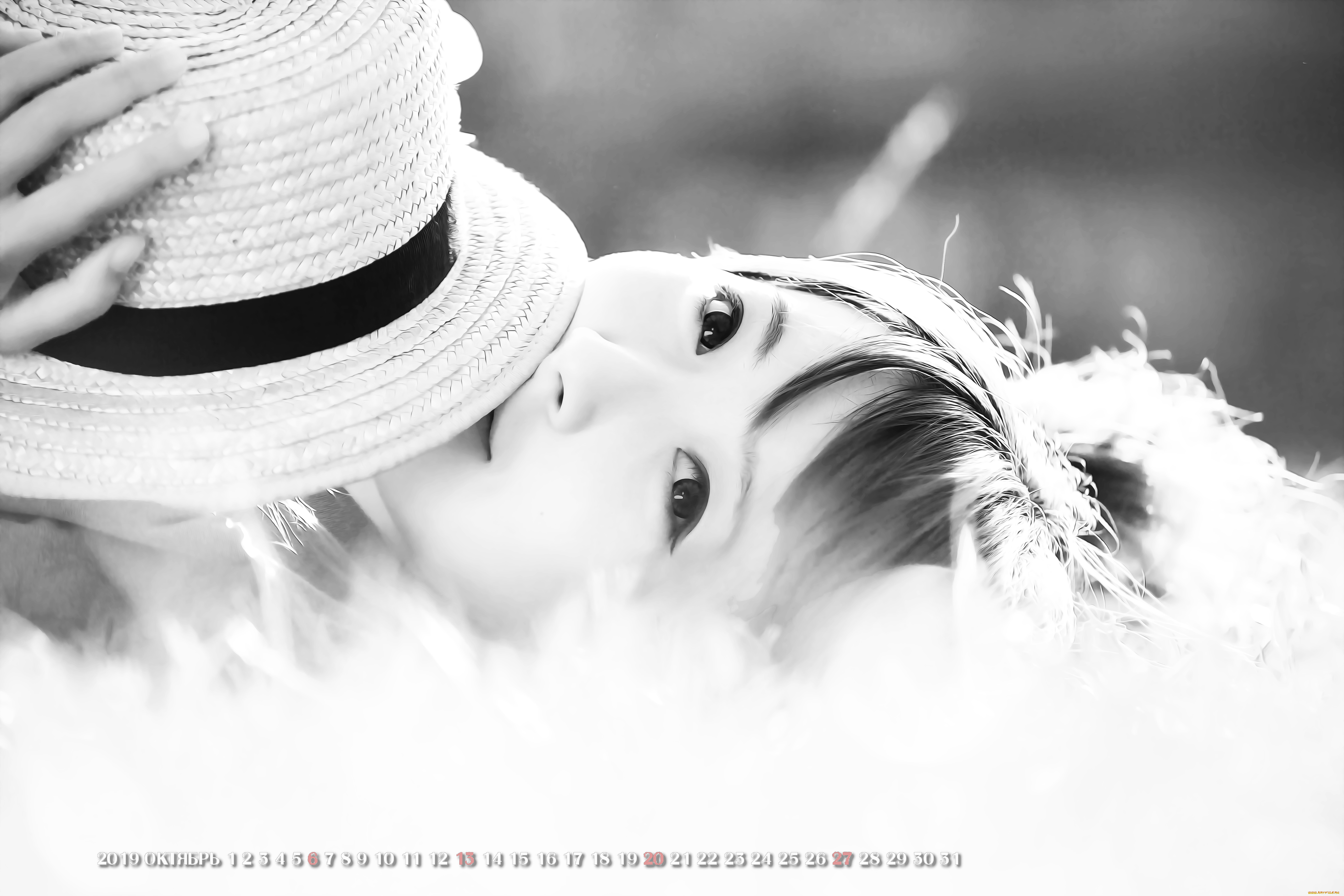 календари, компьютерный, дизайн, 2019, calendar, женщина, взгляд, девушка, азиатка, лицо, шляпа