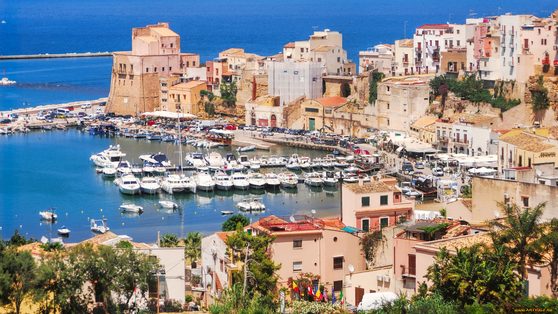 castellammare, del, golfo, sicily, города, -, панорамы, castellammare, del, golfo