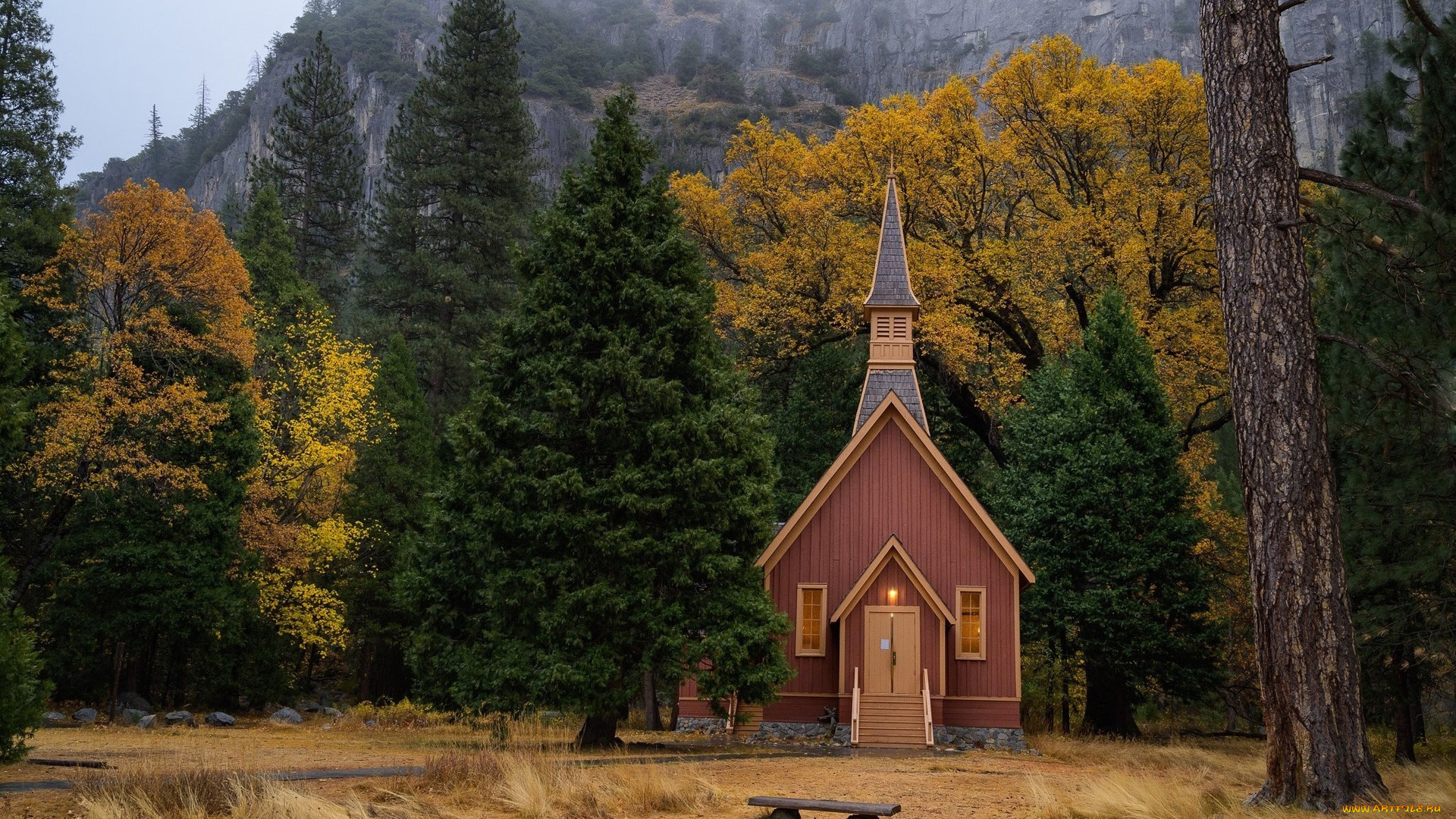 города, -, католические, соборы, , костелы, , аббатства, горы, костел, деревья, осень
