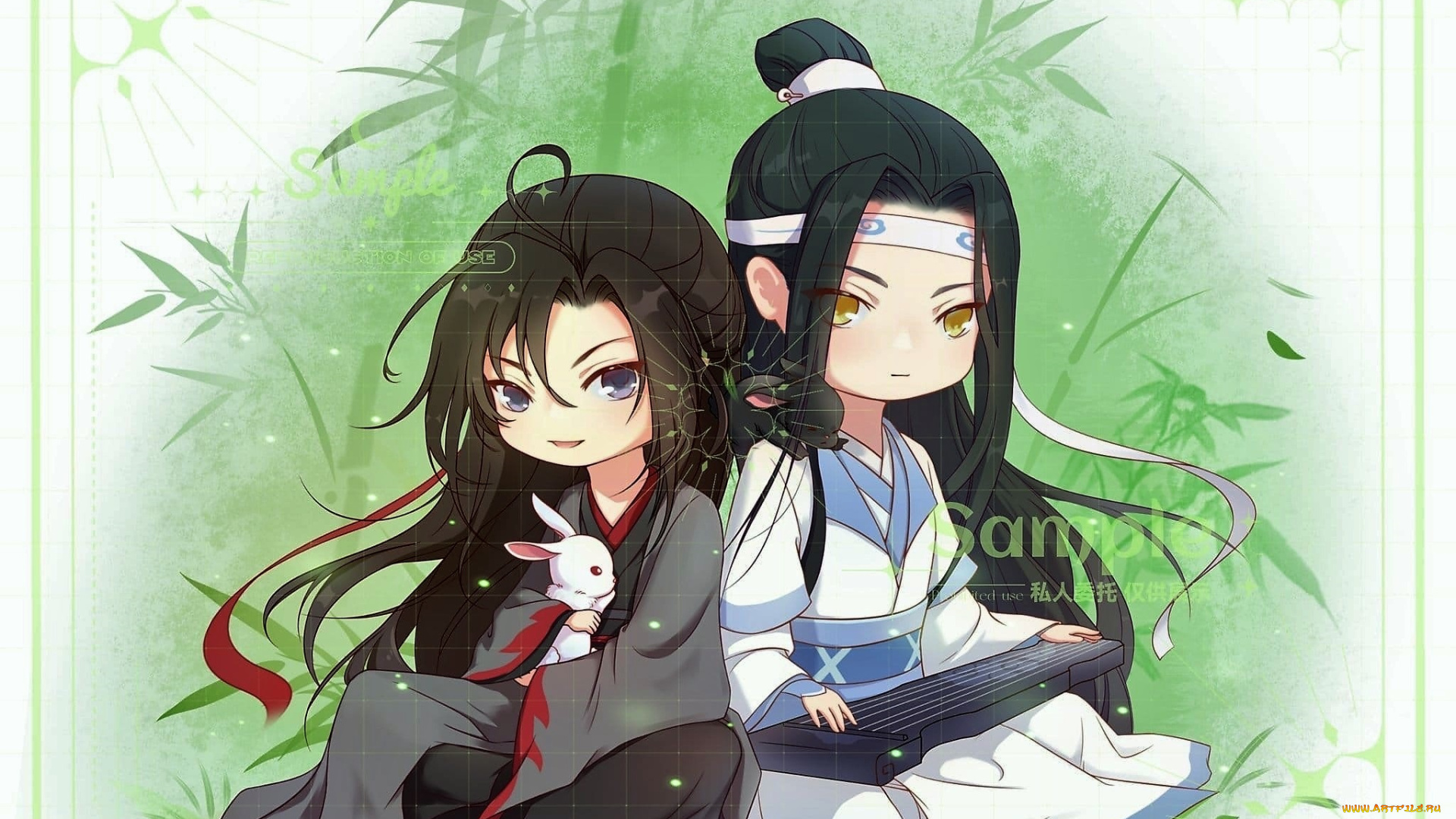 аниме, mo, dao, zu, shi, вэй, усянь, лань, ванцзи, кролик