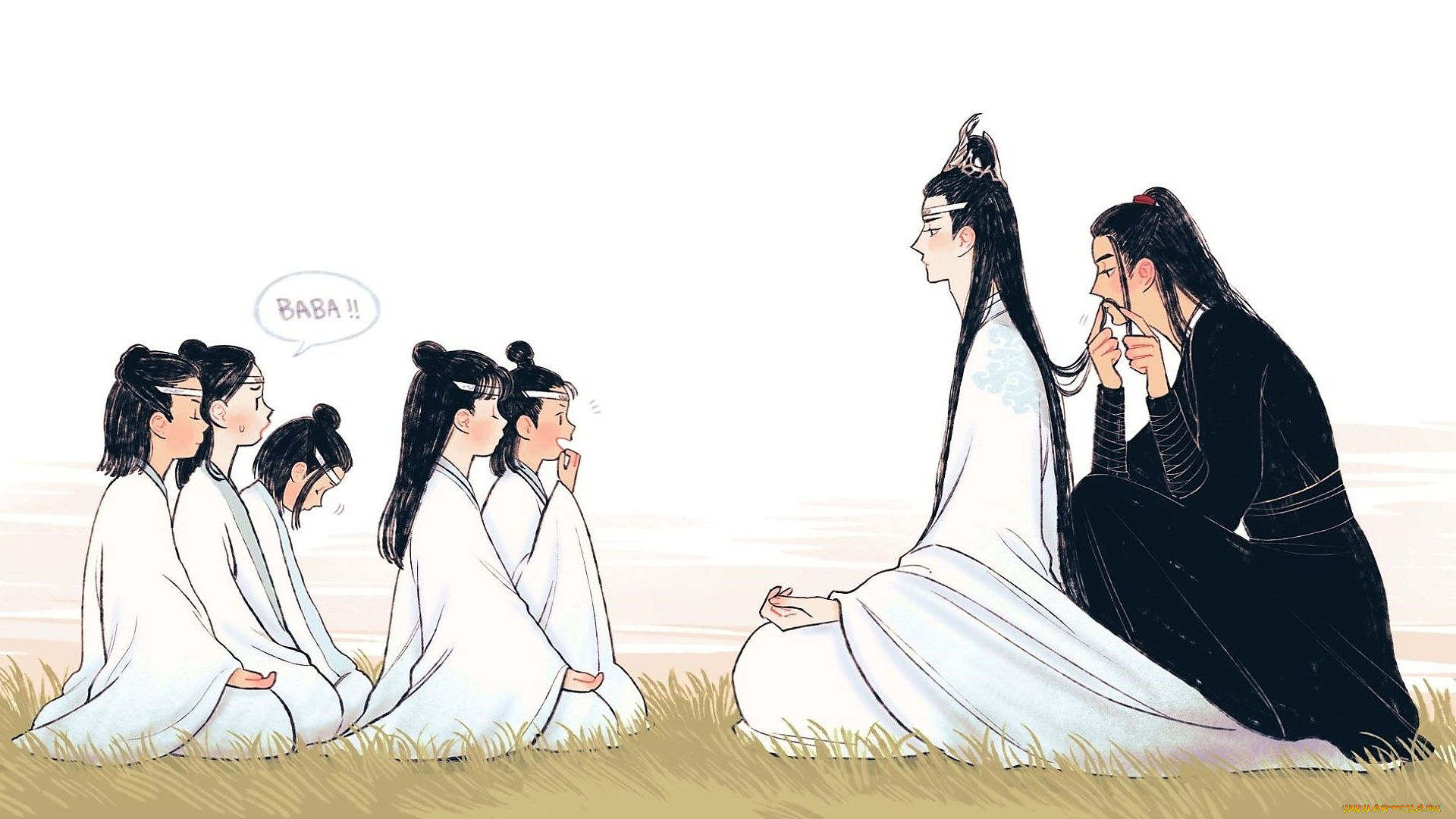 аниме, mo, dao, zu, shi, вэй, усянь, лань, ванцзи, дети, усы