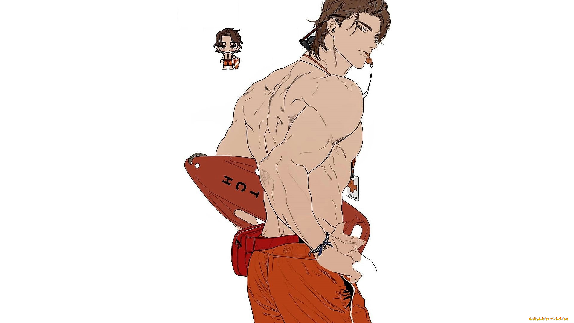 аниме, unknown, , другое, , парень, свисток, очки