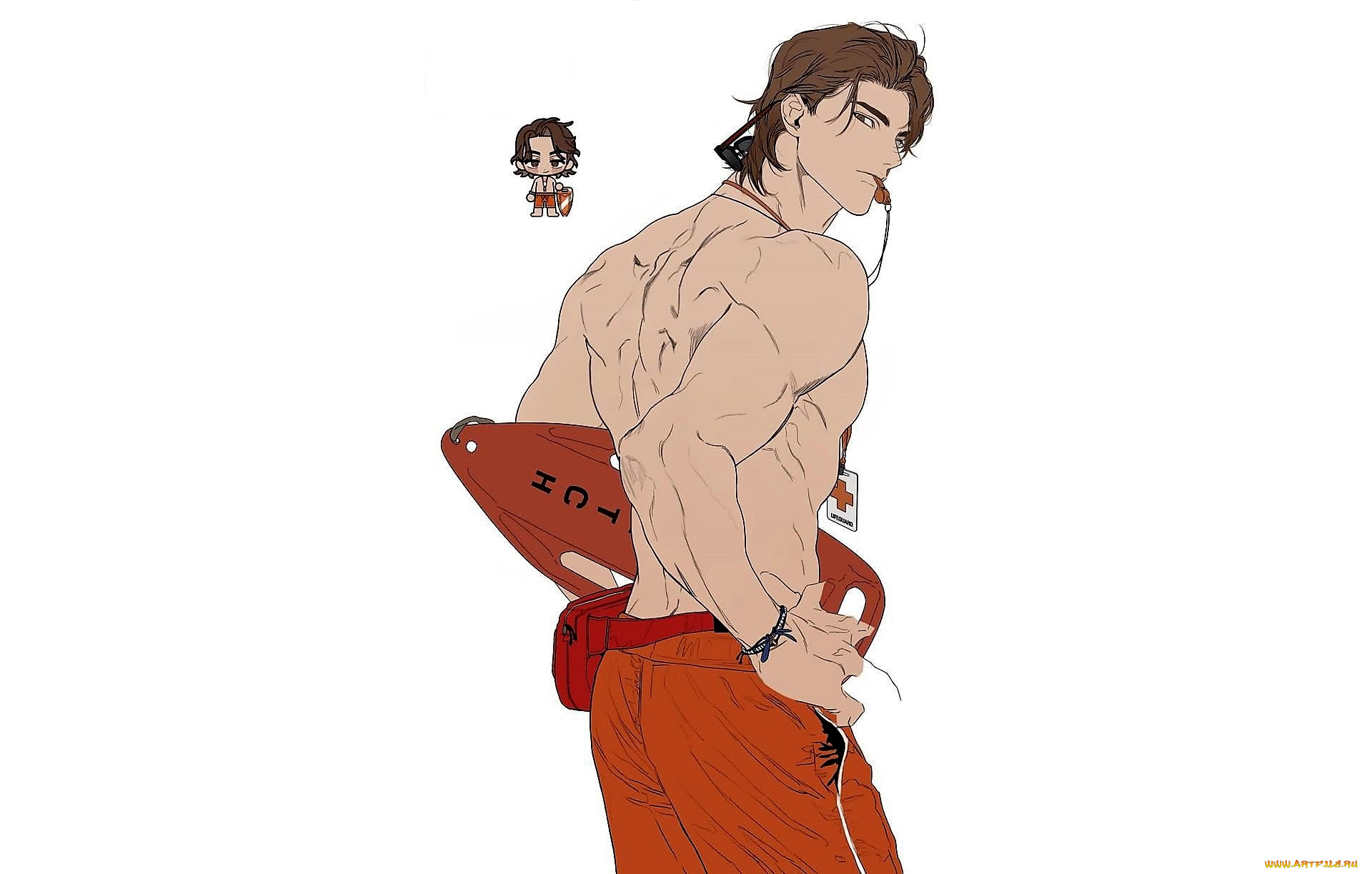 аниме, unknown, , другое, , парень, свисток, очки