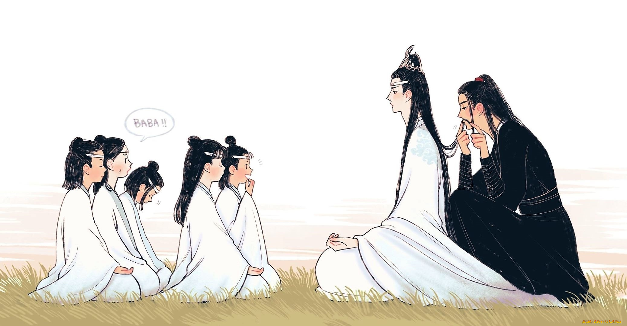 аниме, mo, dao, zu, shi, вэй, усянь, лань, ванцзи, дети, усы