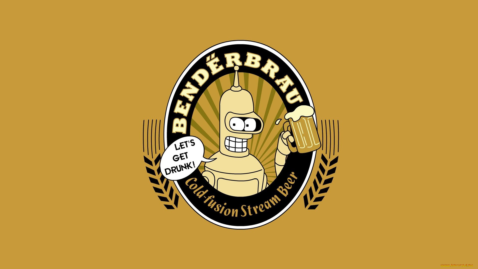 мультфильмы, futurama, бендер, робот, пиво