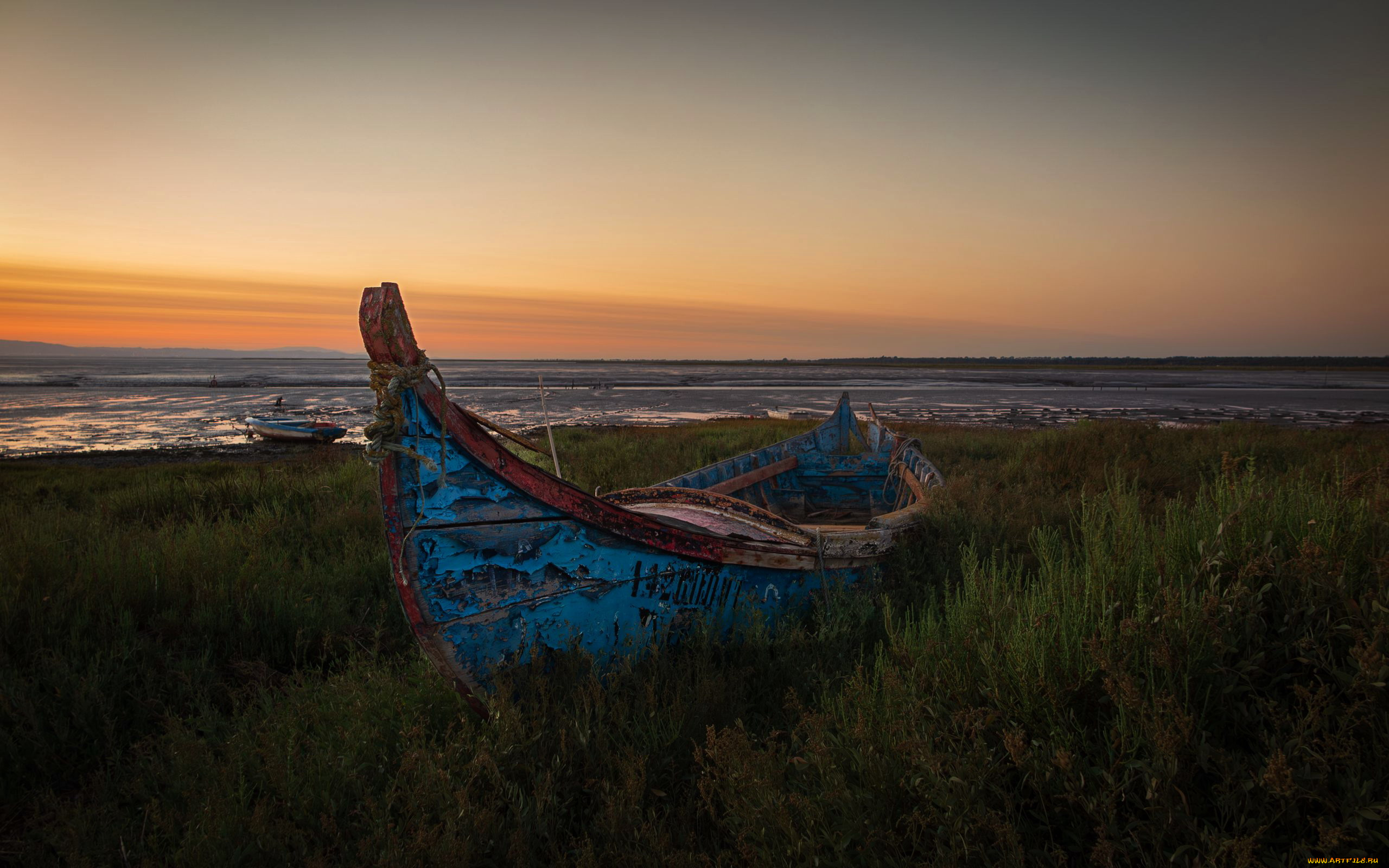 корабли, лодки, , шлюпки, трава, лодка, старая