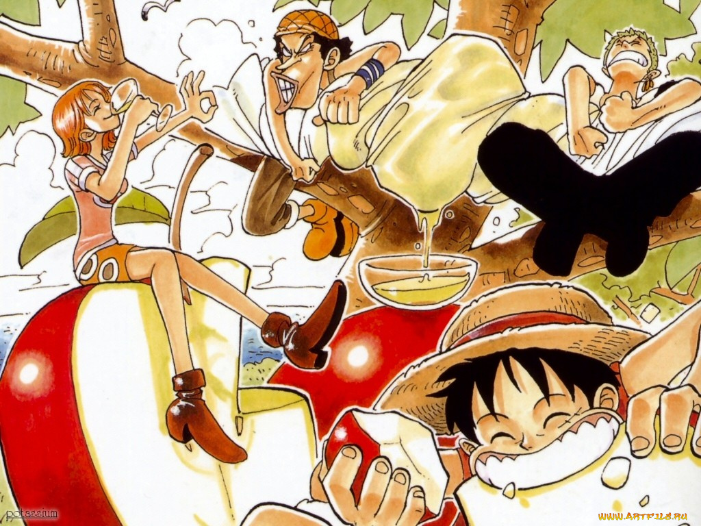аниме, one, piece, nami, monkey, d, luffy, roronoa, zoro, usopp
