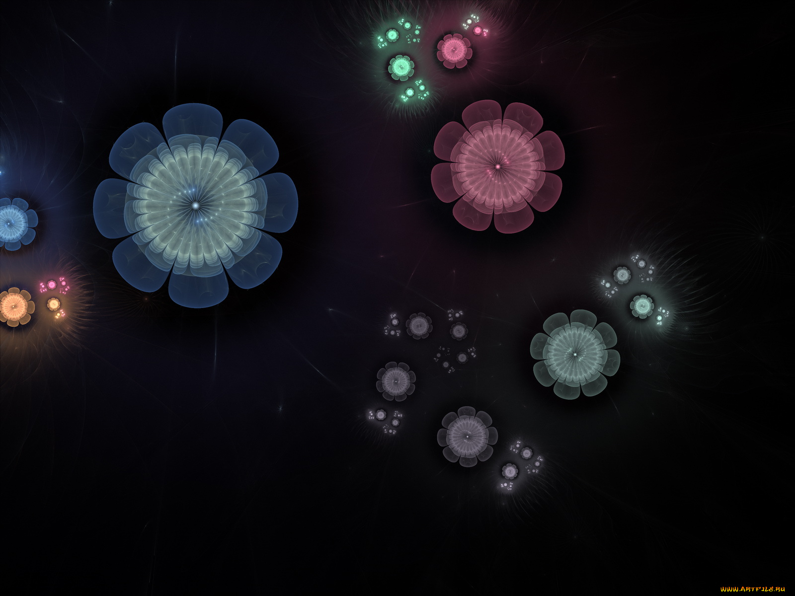 3д, графика, fractal, фракталы, фон, узор, цвета