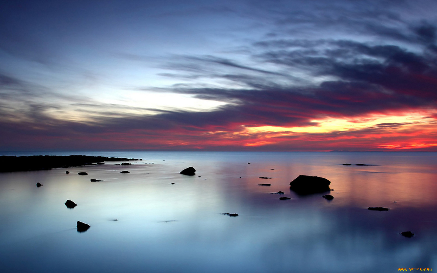 природа, восходы, закаты, море, берег, камни, небо, закат