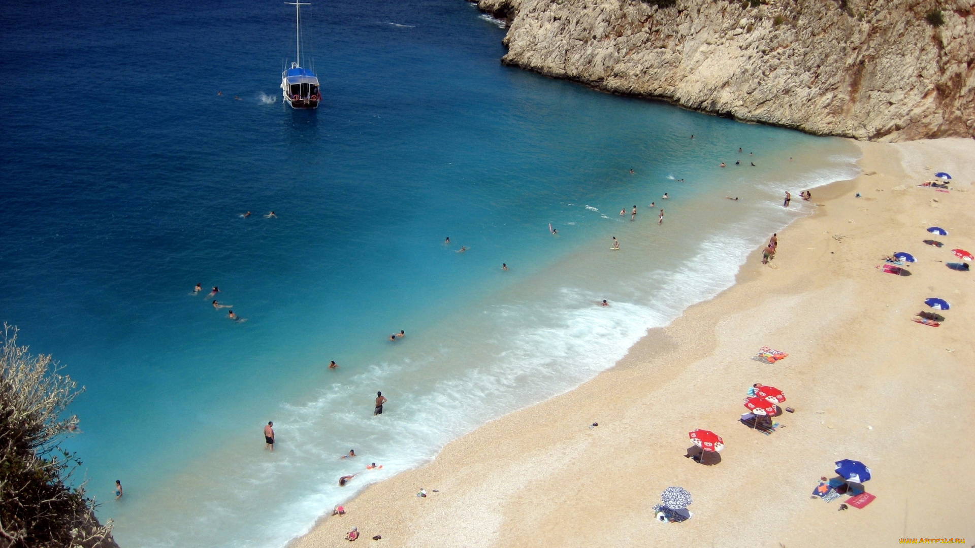 dalaman, marmaris, turkey, природа, побережье, люди, яхта, пляж, берег, море