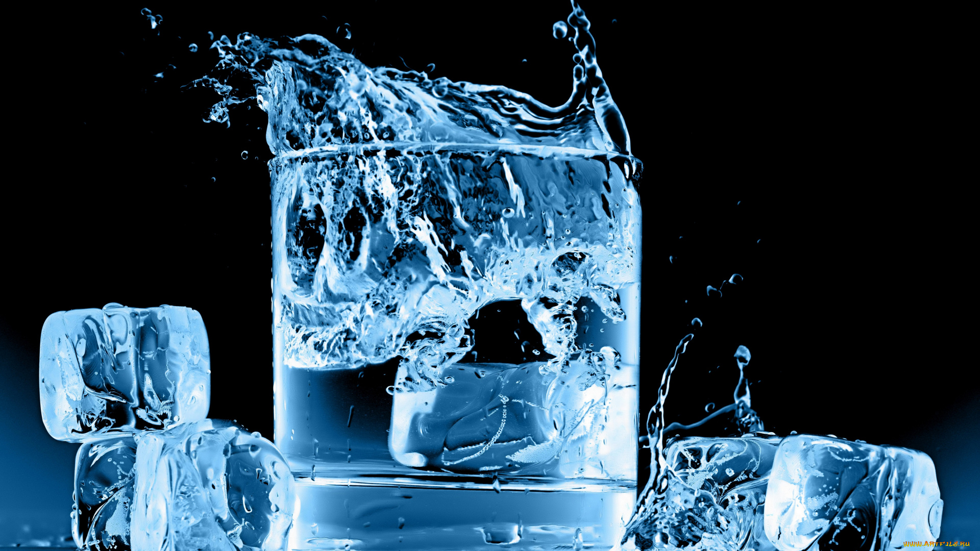 еда, напитки, кубики, льда, вода