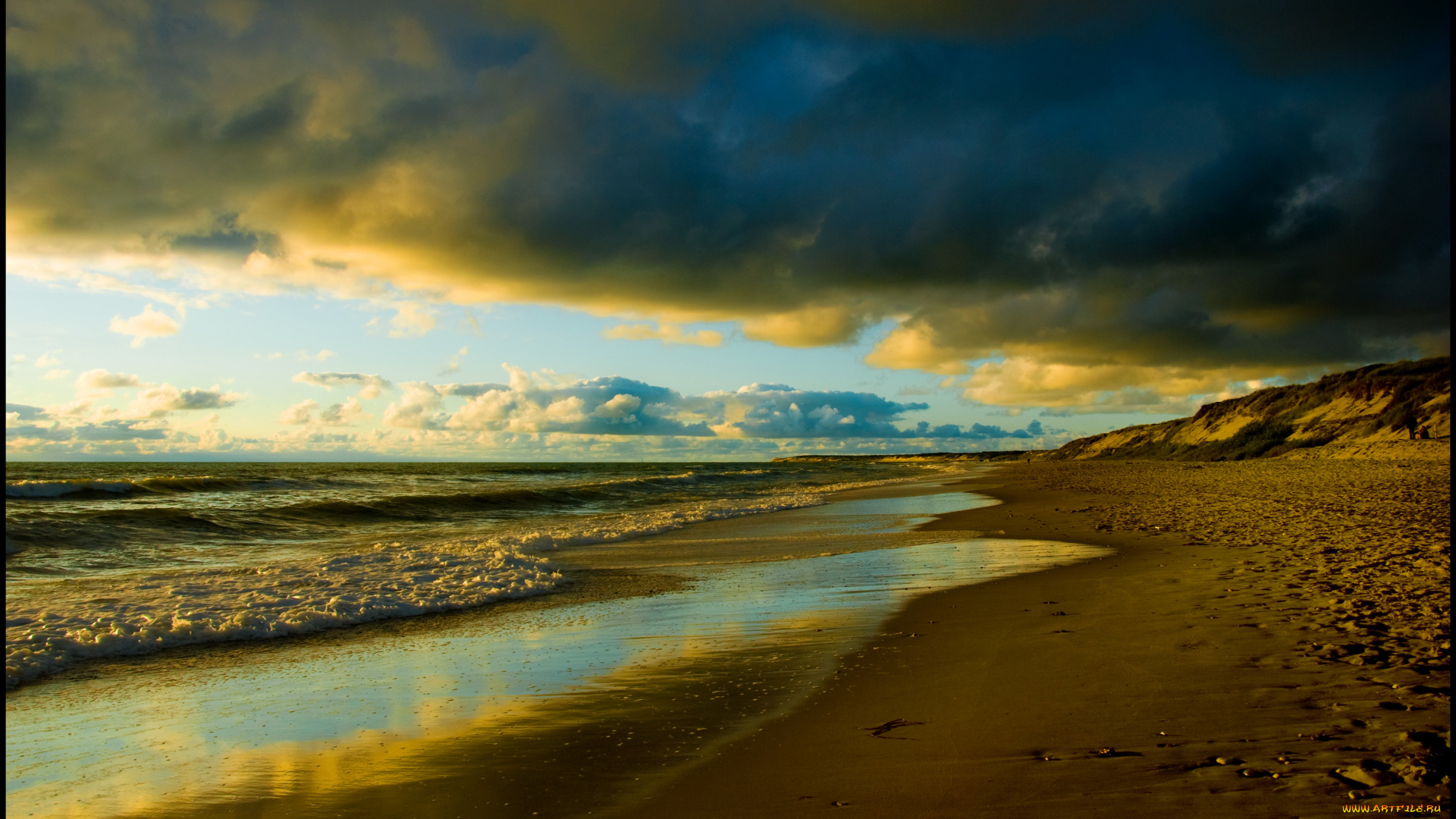 франция, аквитания, река, жиронда, природа, реки, озера, облака