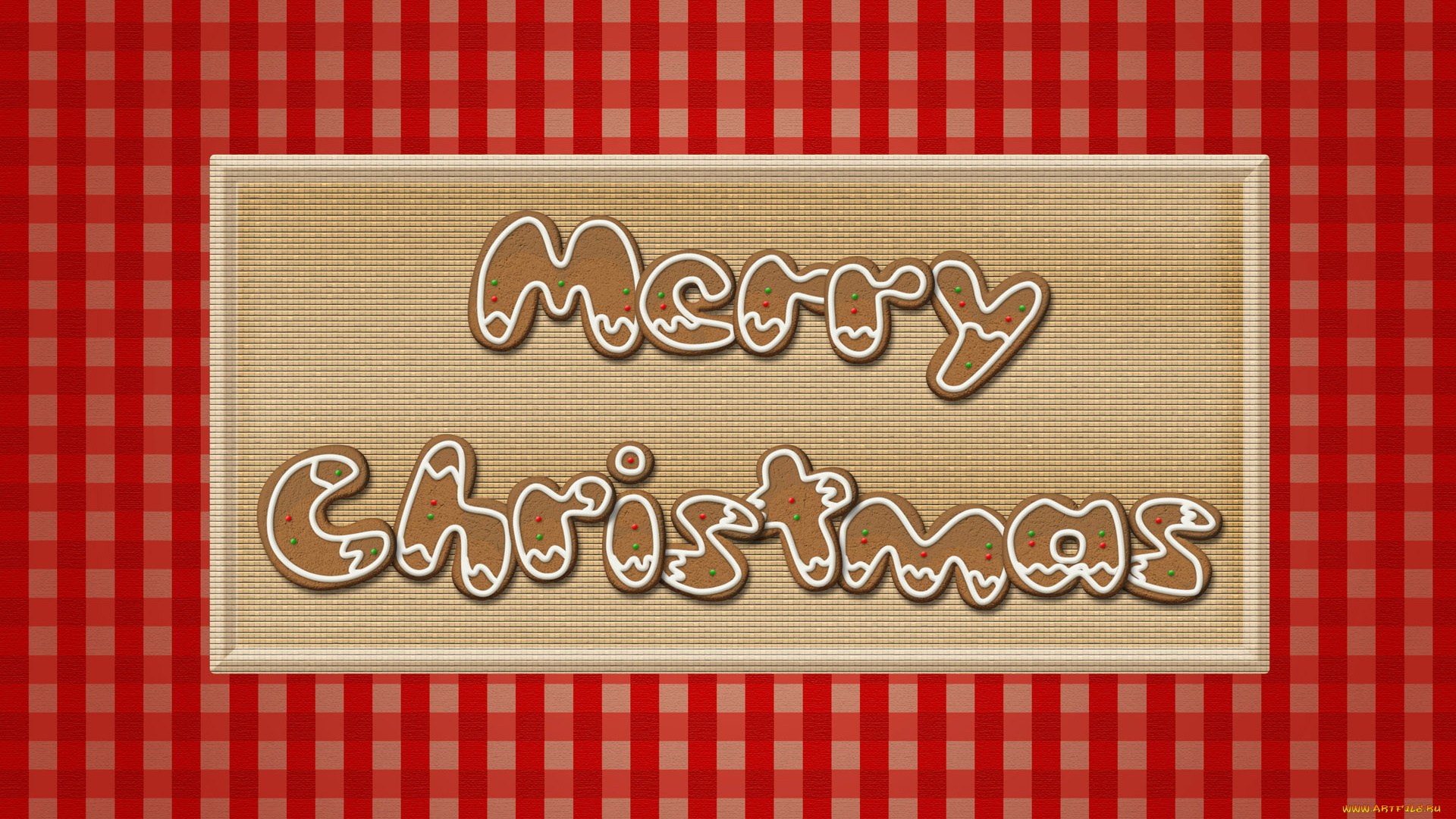 merry, christmas, праздничные, 3д, графика, новый, год, поднос, надпись, печенье, клетки