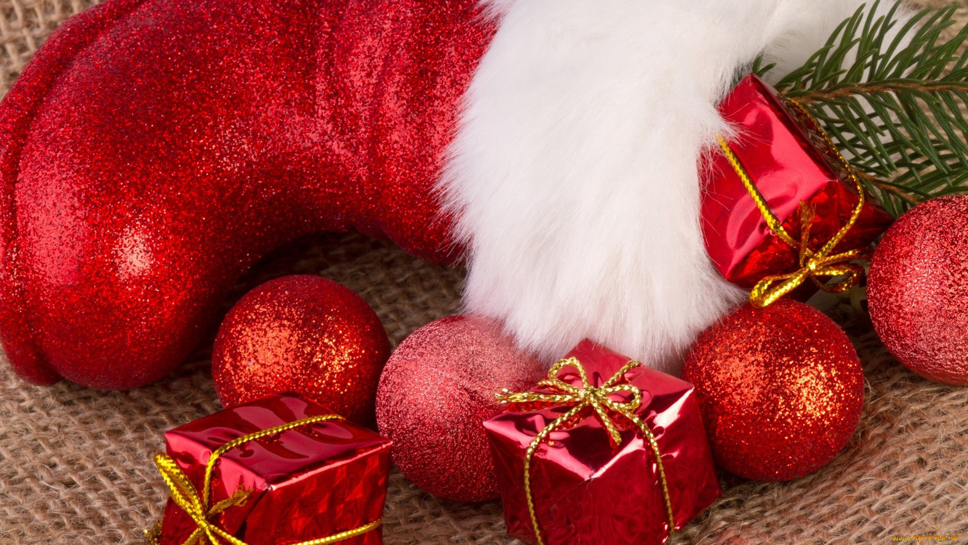 праздничные, разное, новый, год, сапожок, шарики, коробочки