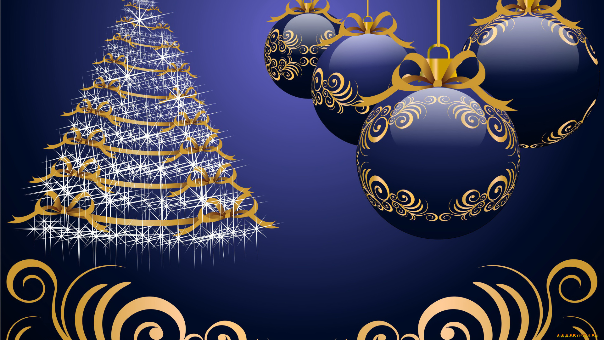 праздничные, векторная, графика, новый, год, шарики, елка
