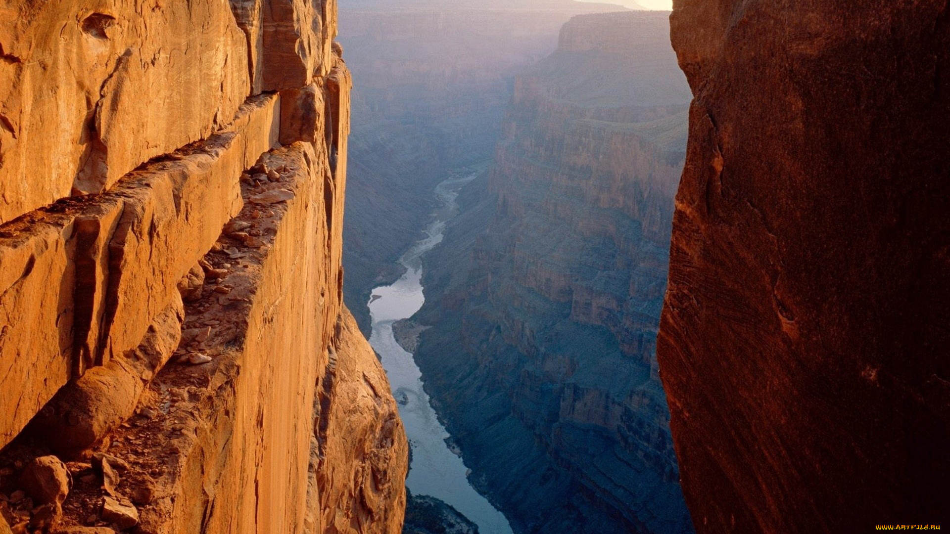 природа, горы, каньон, река