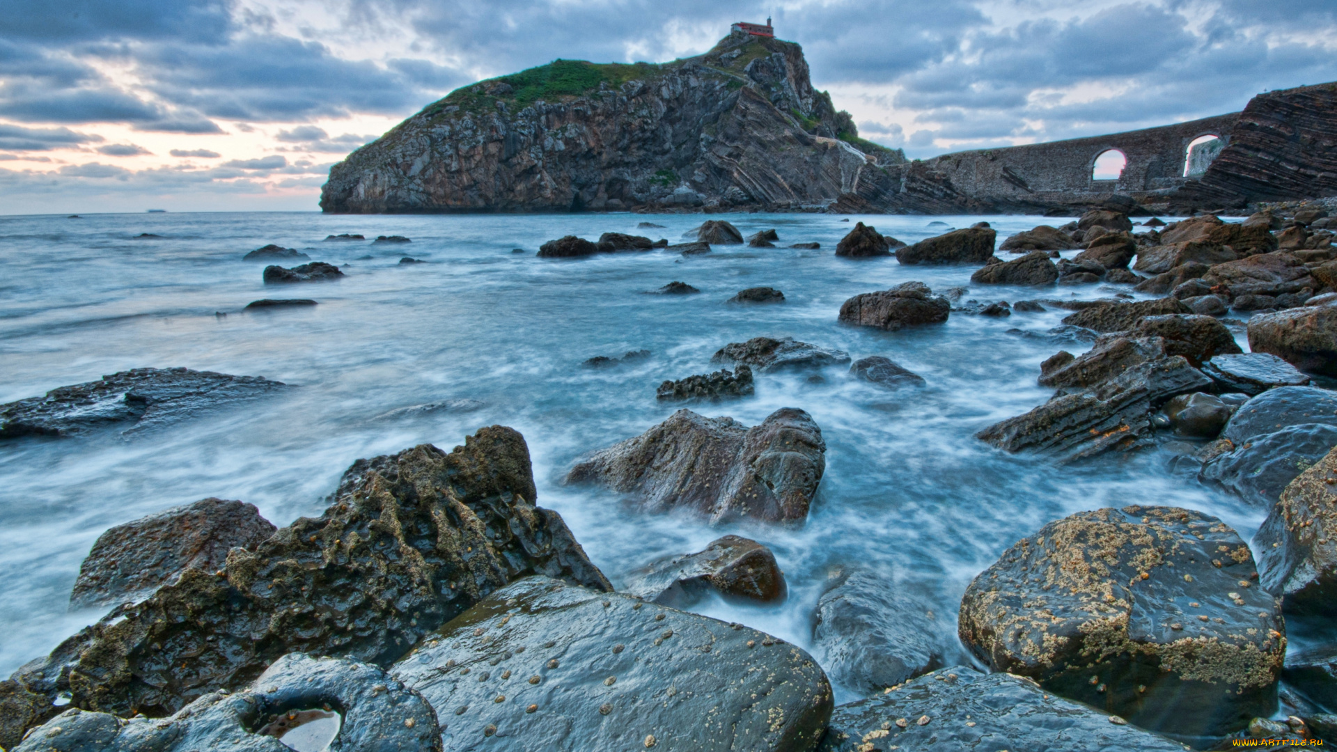 природа, побережье, вода, камни