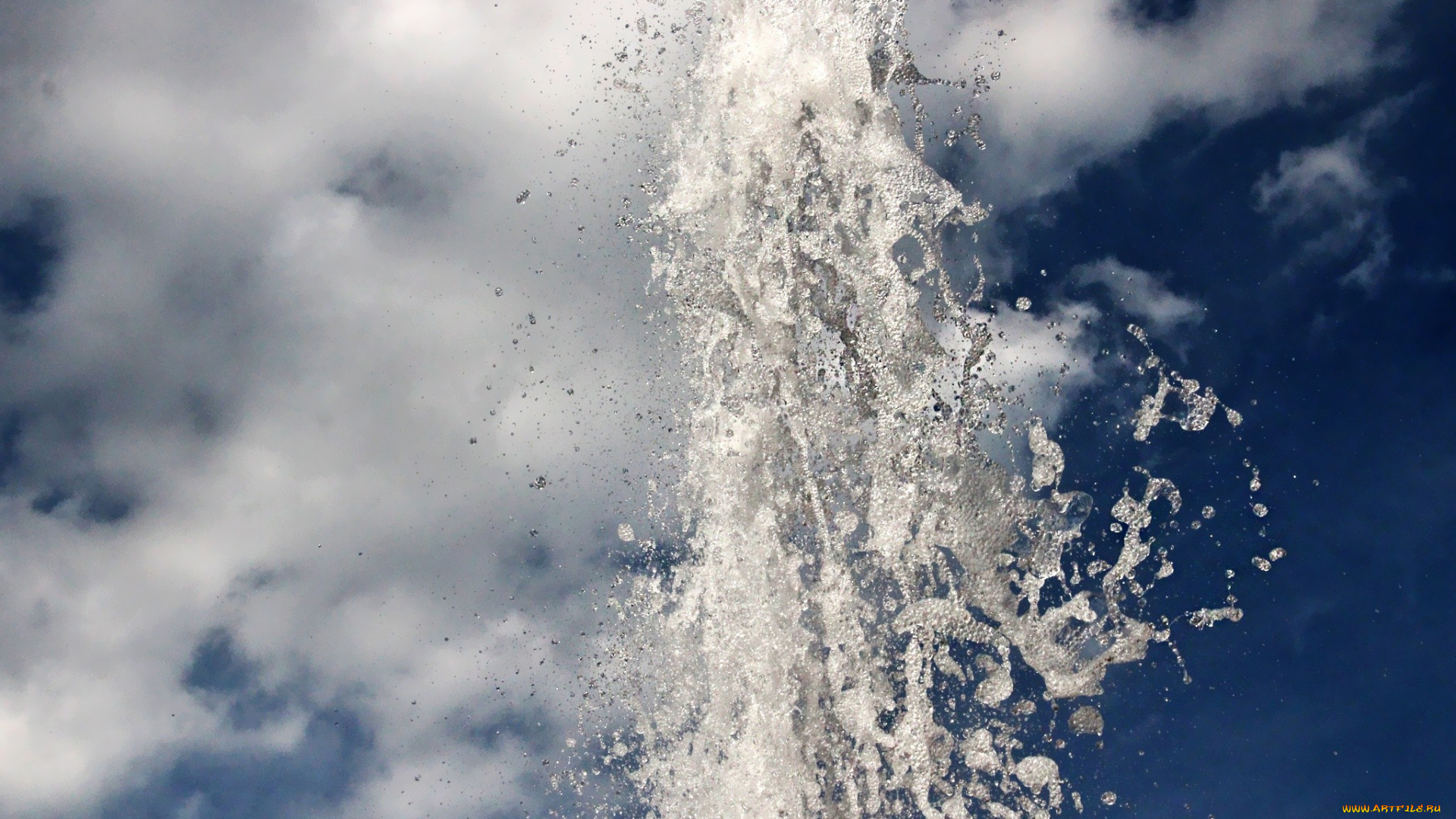 природа, вода, облака, брызги
