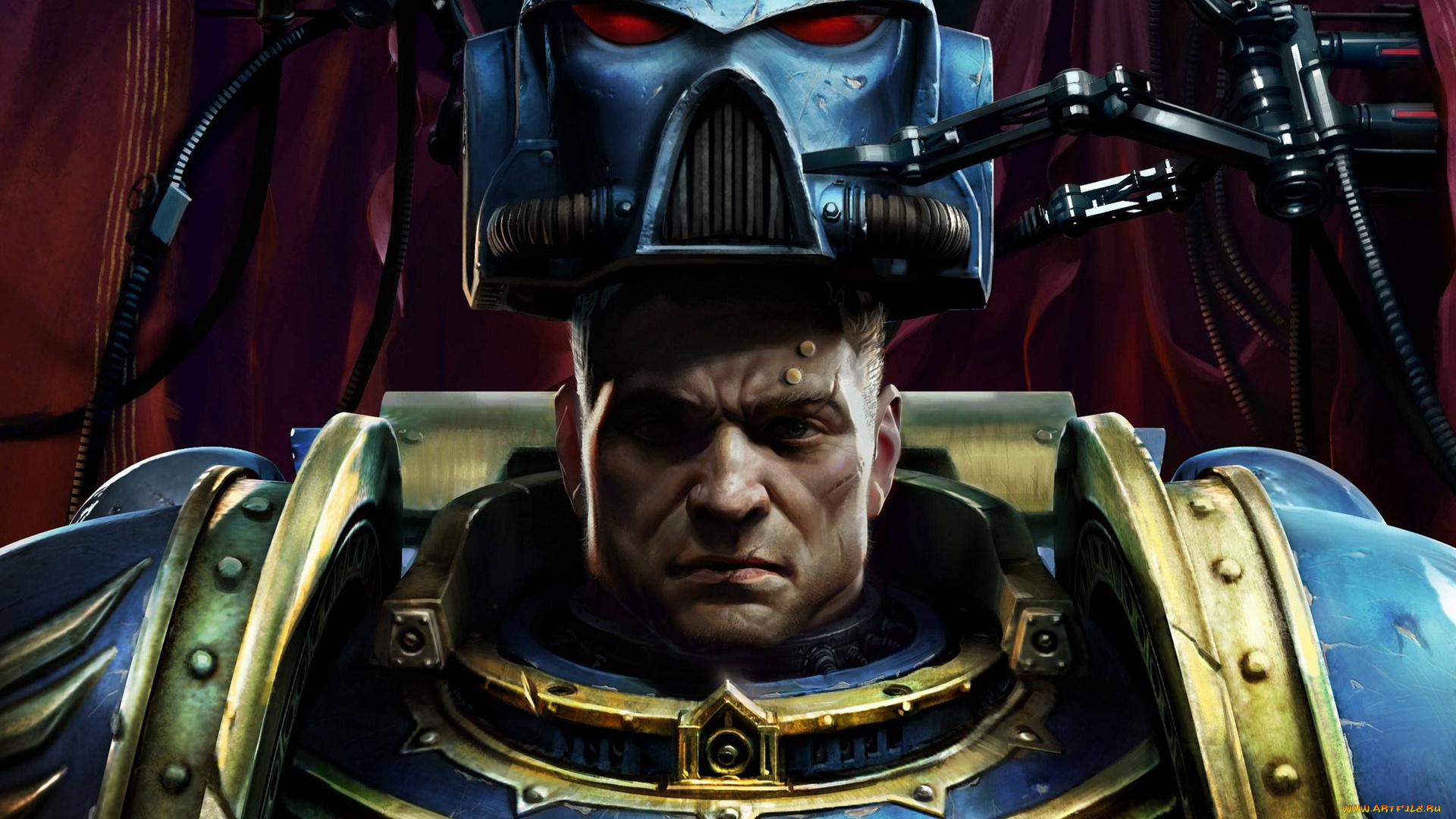 warhammer, 40000, space, marine, видео, игры, 40, 000, шлем, воин, аппарат